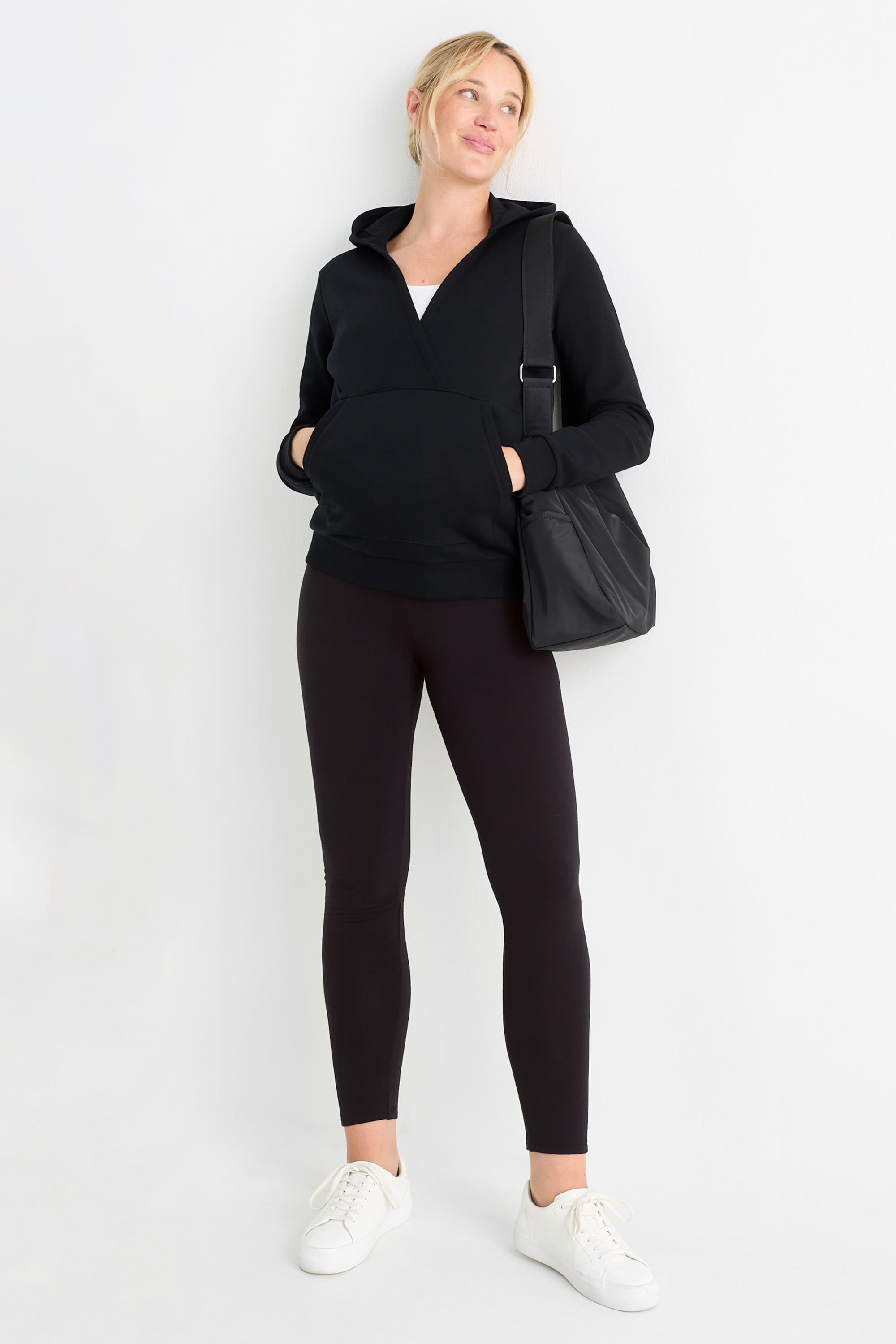 Maternity thermal leggings black (1)