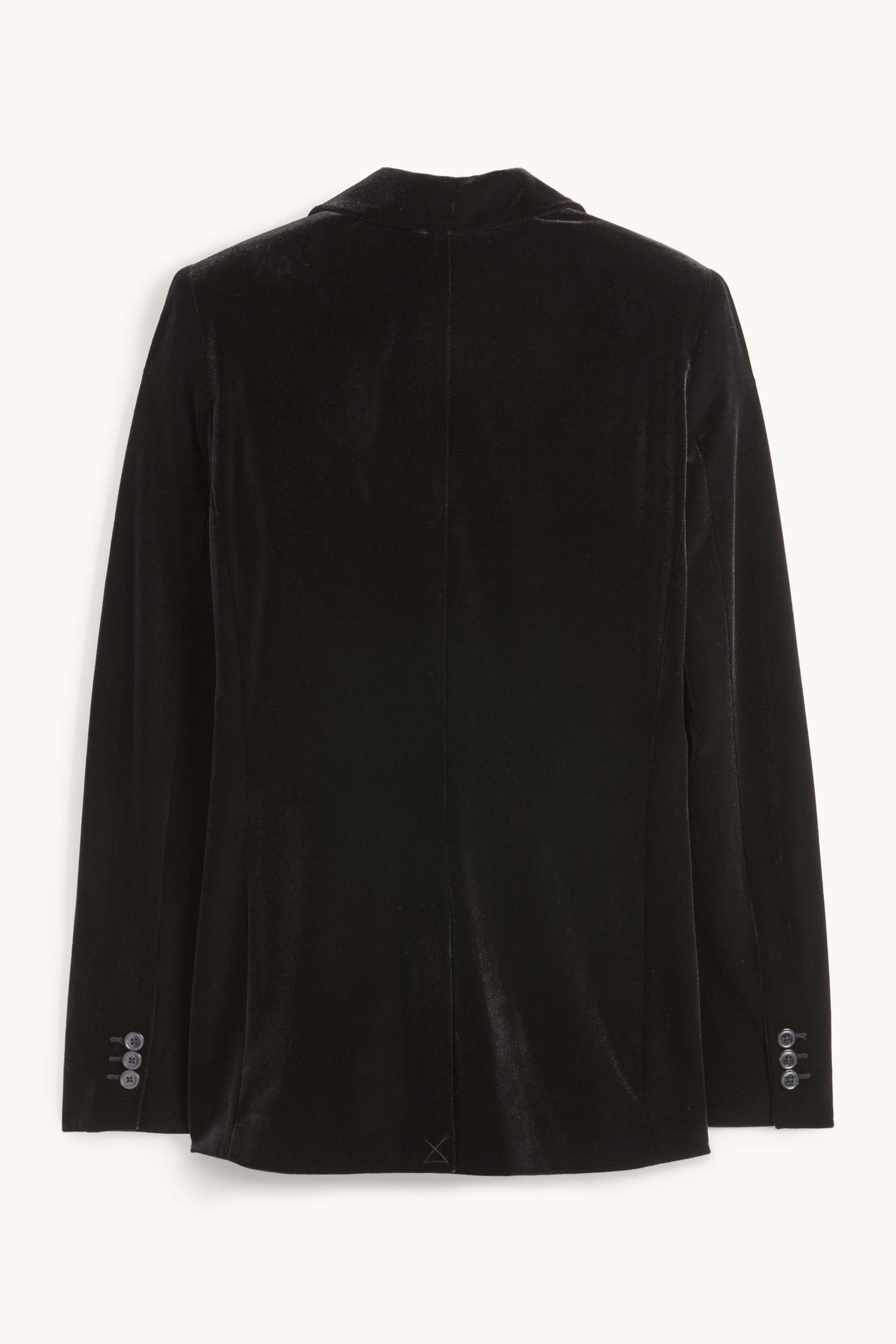 Long velvet blazer - regular fit black