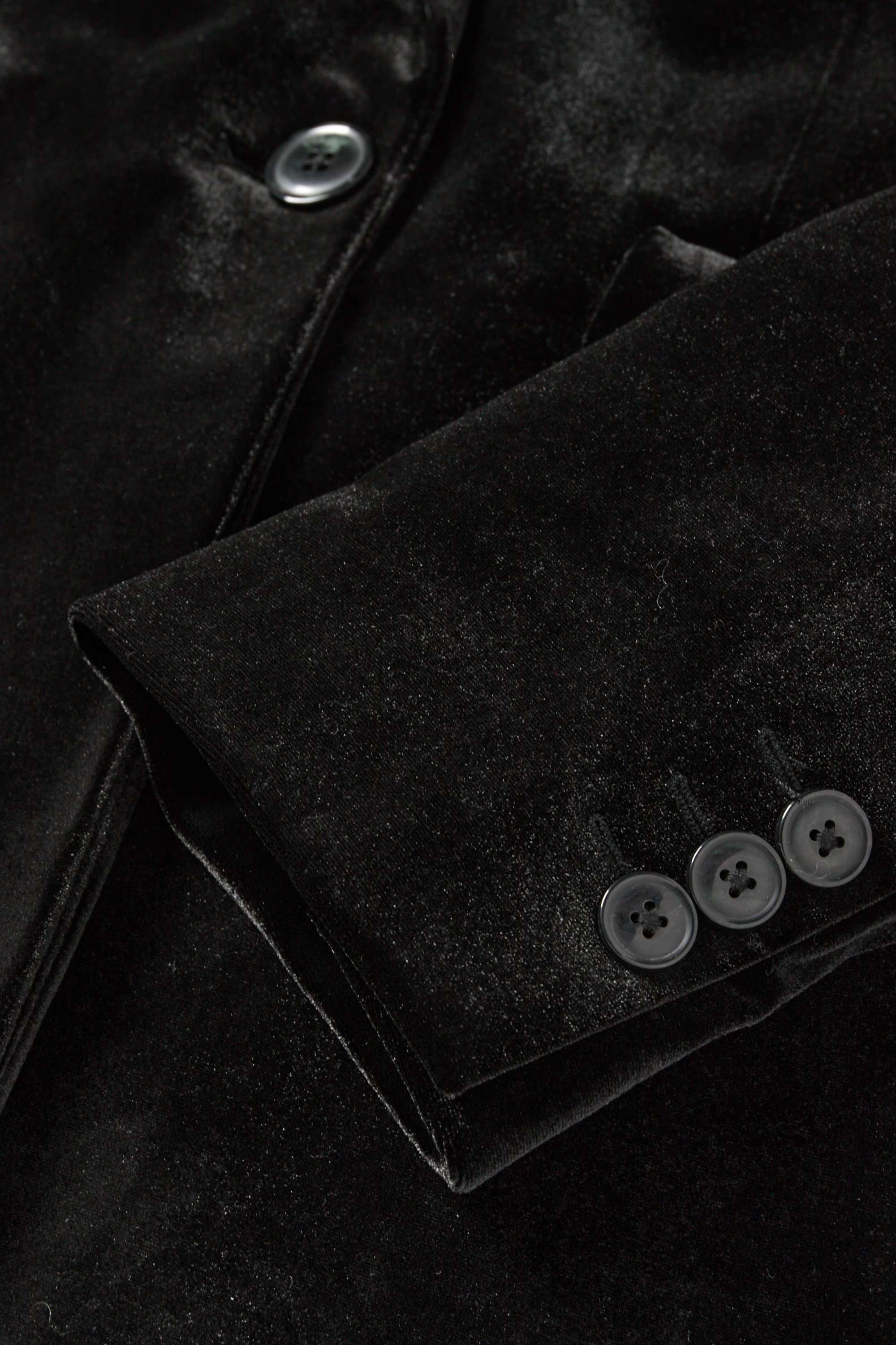 Long velvet blazer - regular fit black