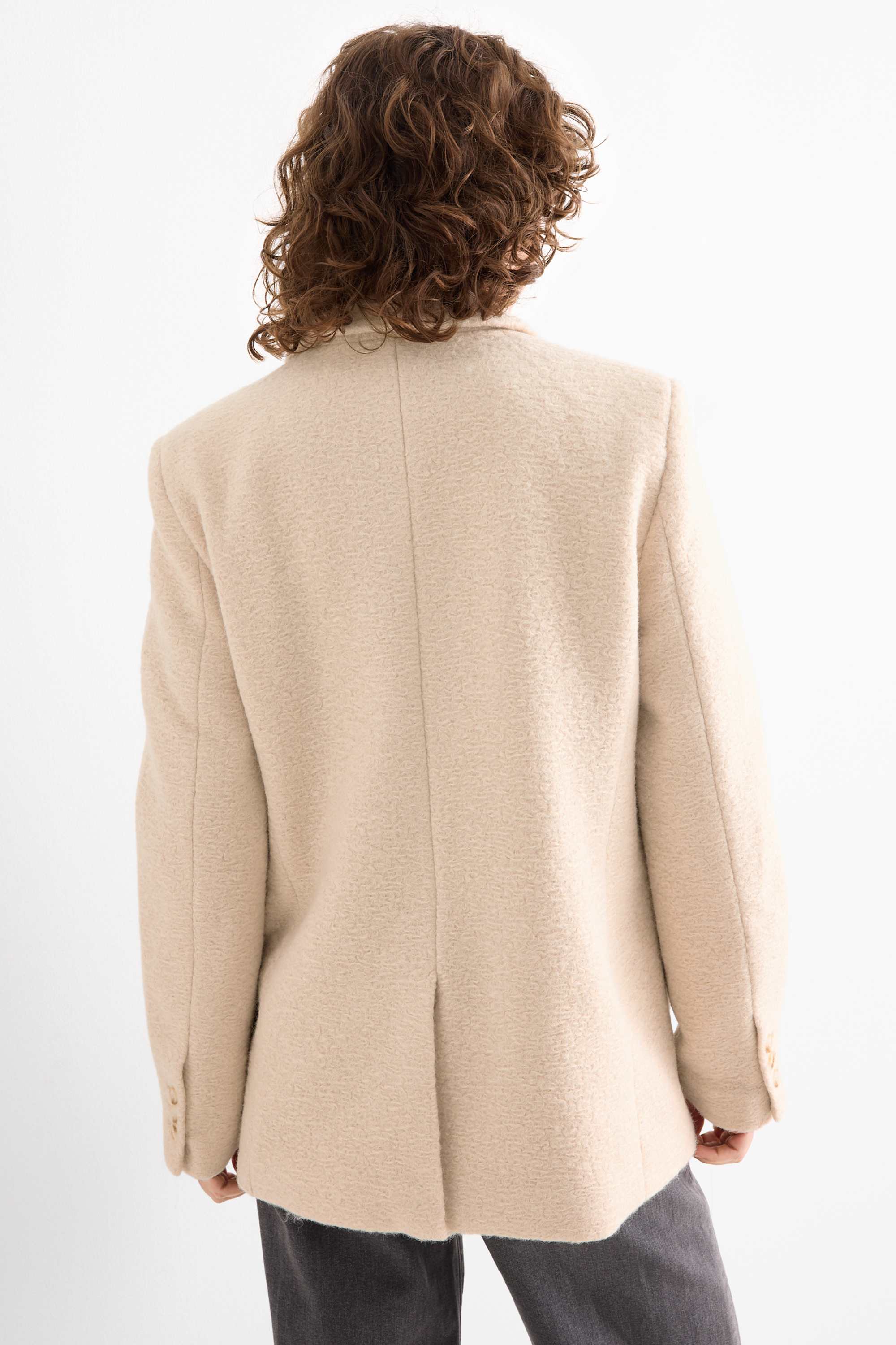 Long blazer - relaxed fit light beige