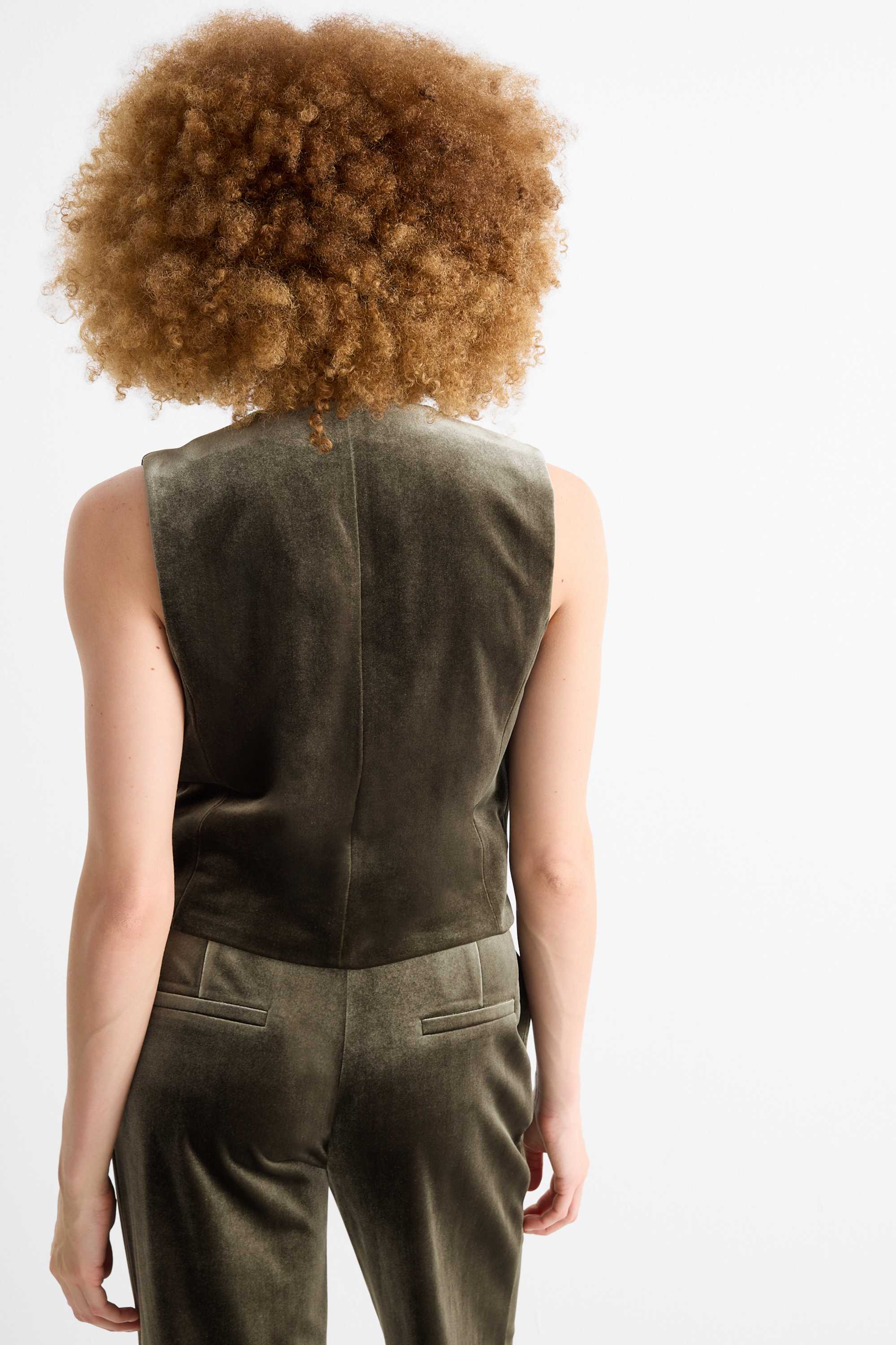Velvet waistcoat - regular fit green