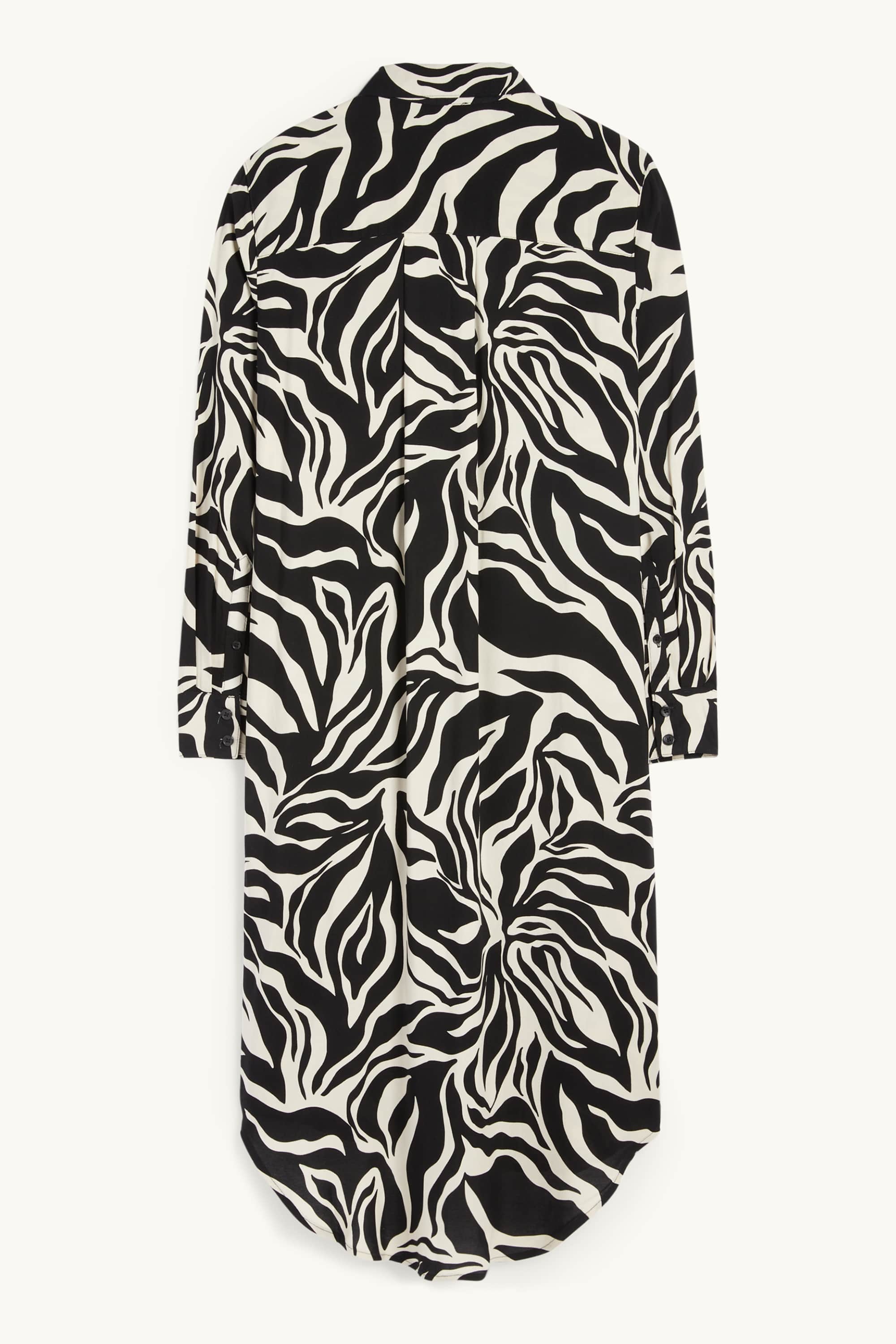 Shirt dress - patterned black / beige
