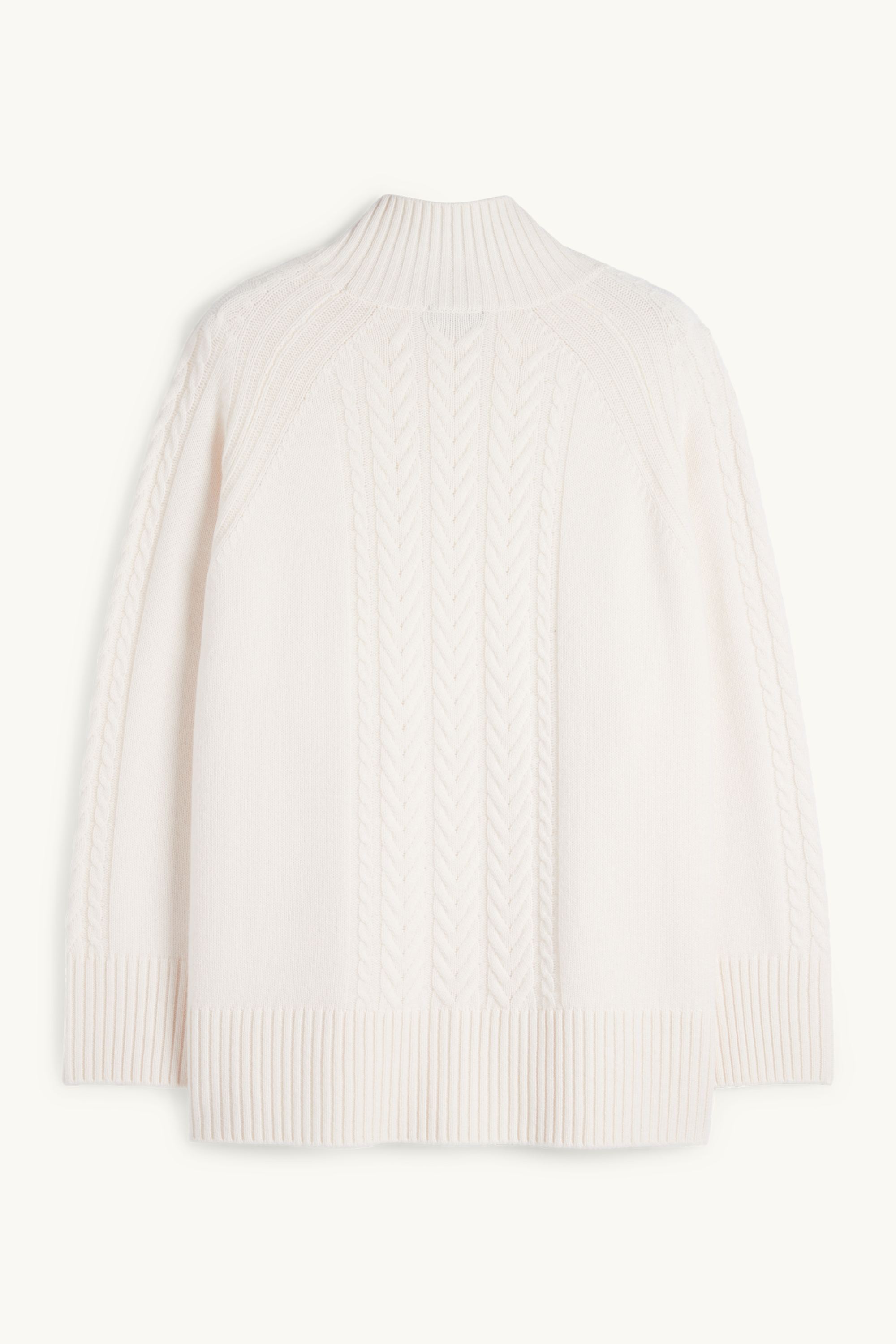 Polo neck jumper with cashmere - wool blend white