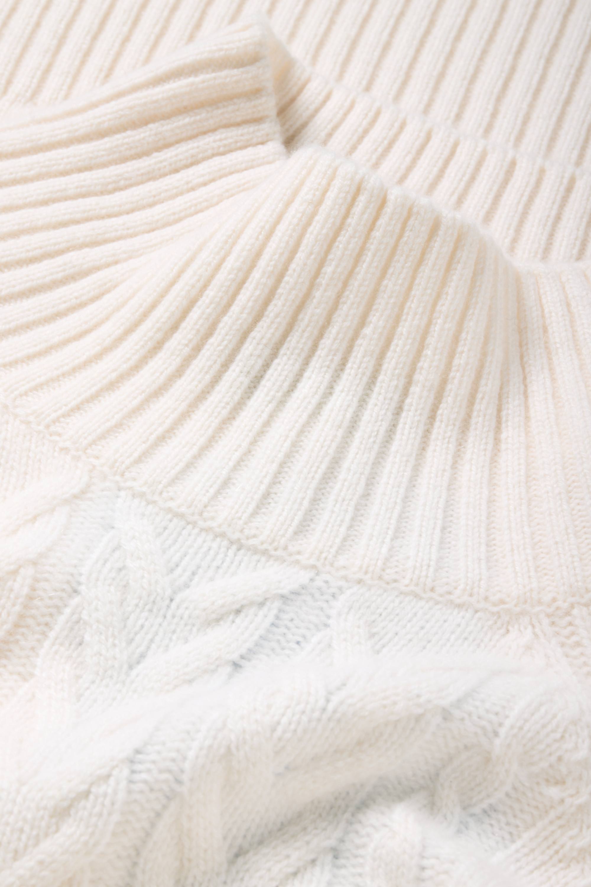 Polo neck jumper with cashmere - wool blend white