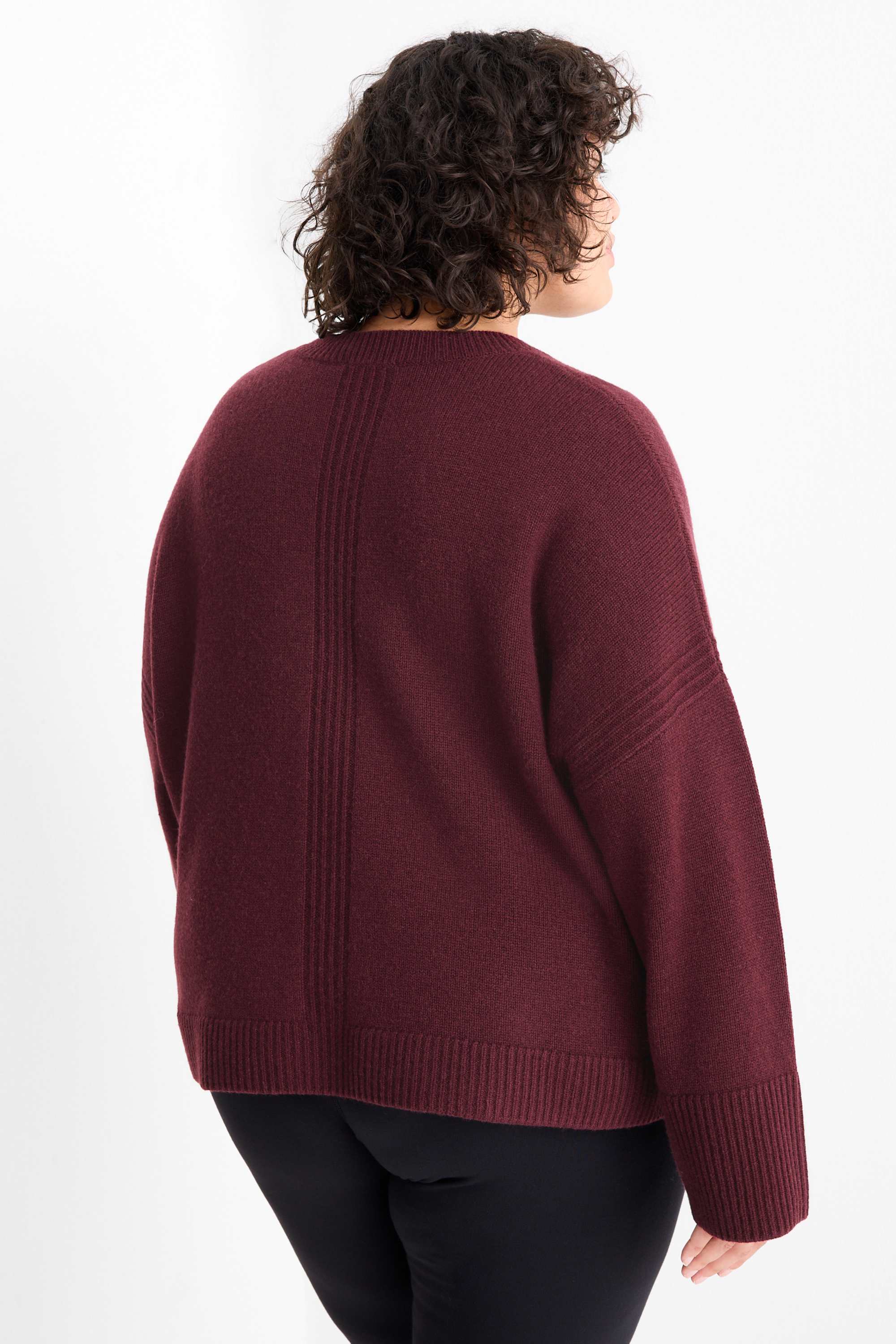 Jumper with cashmere - wool blend dark red