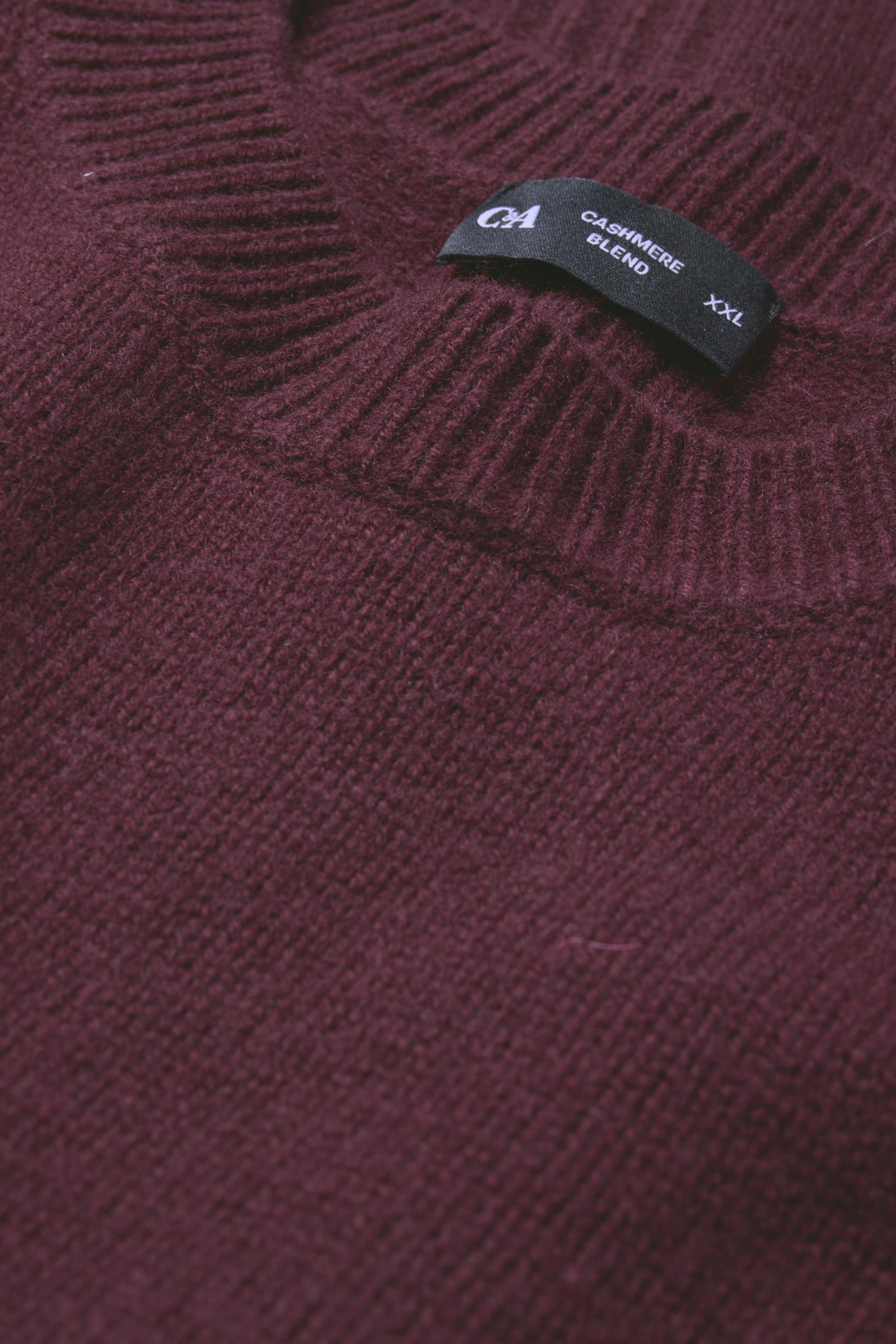 Jumper with cashmere - wool blend dark red