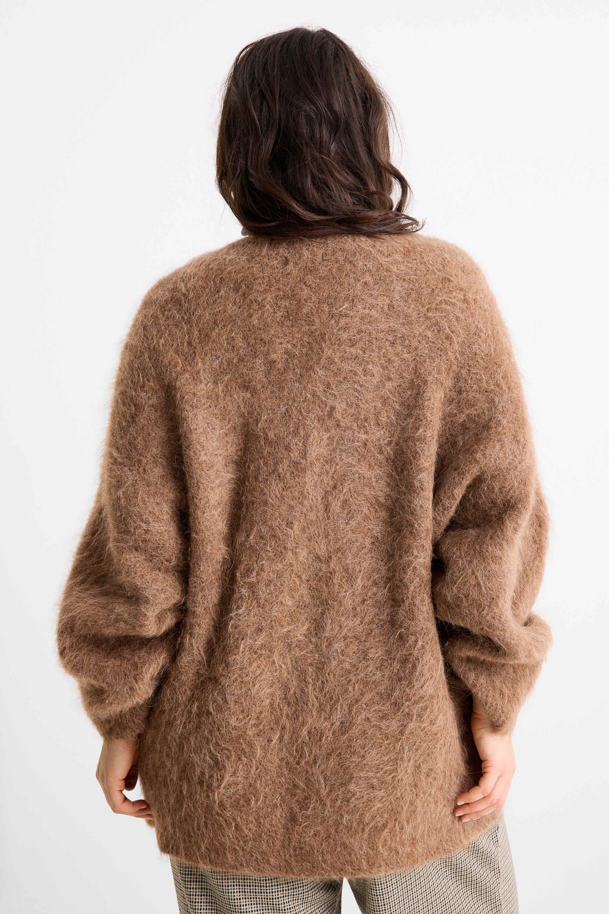 Cardigan - alpaca blend brown