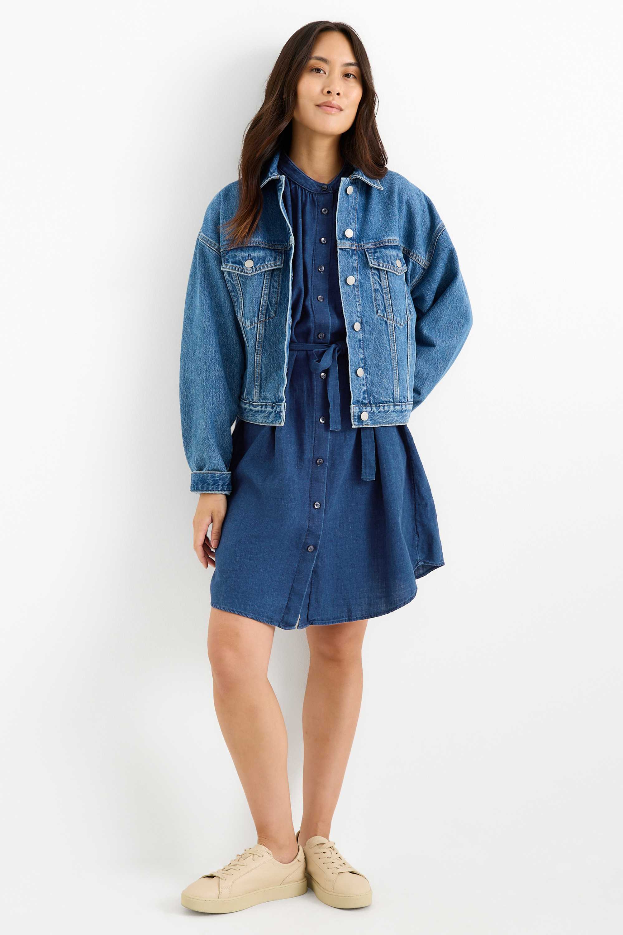 Denim shirt dress blue denim