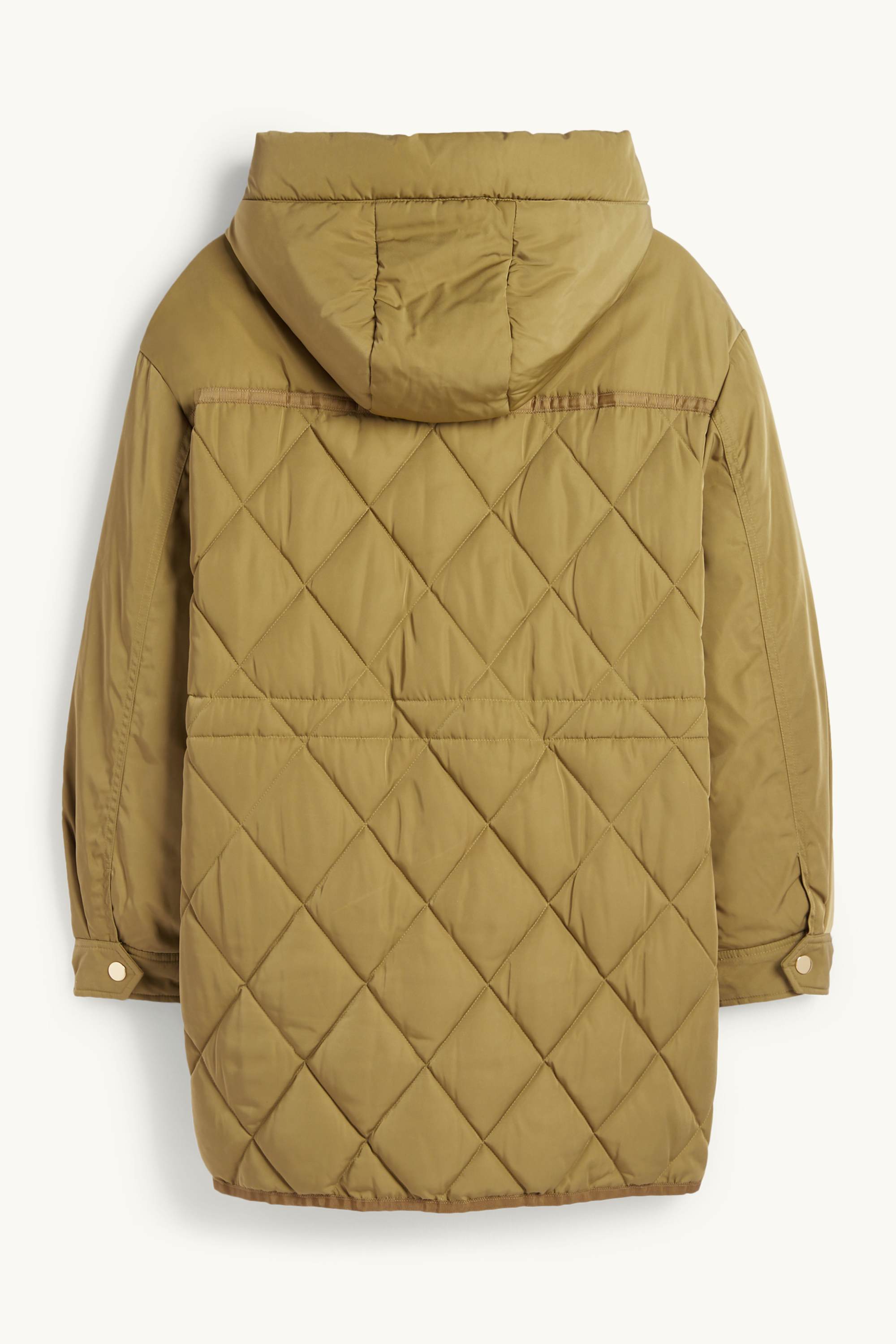 Quilted coat with hood - water-repellent green