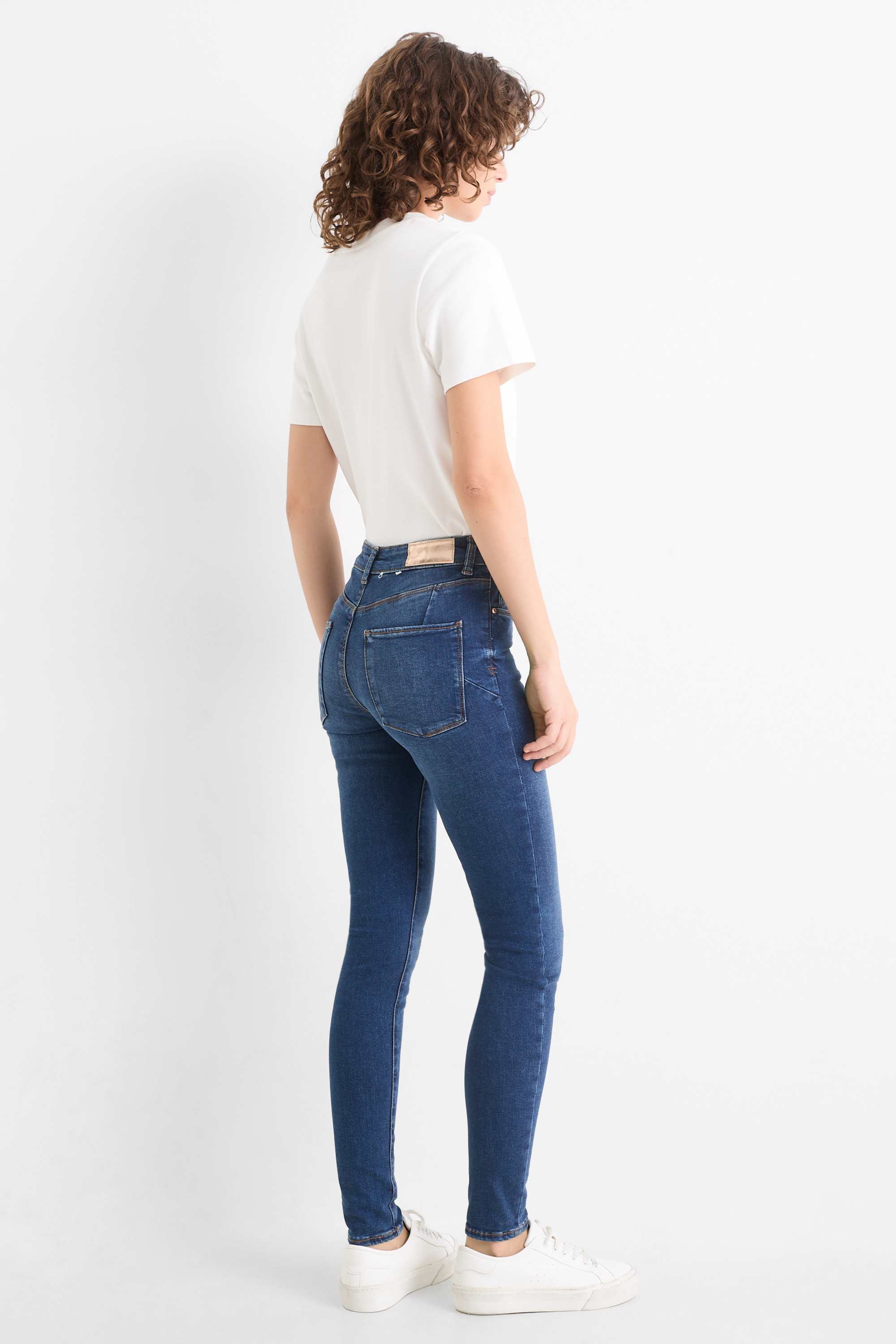 Skinny jeans - mid-rise waist - shaping jeans - LYCRA® dark blue