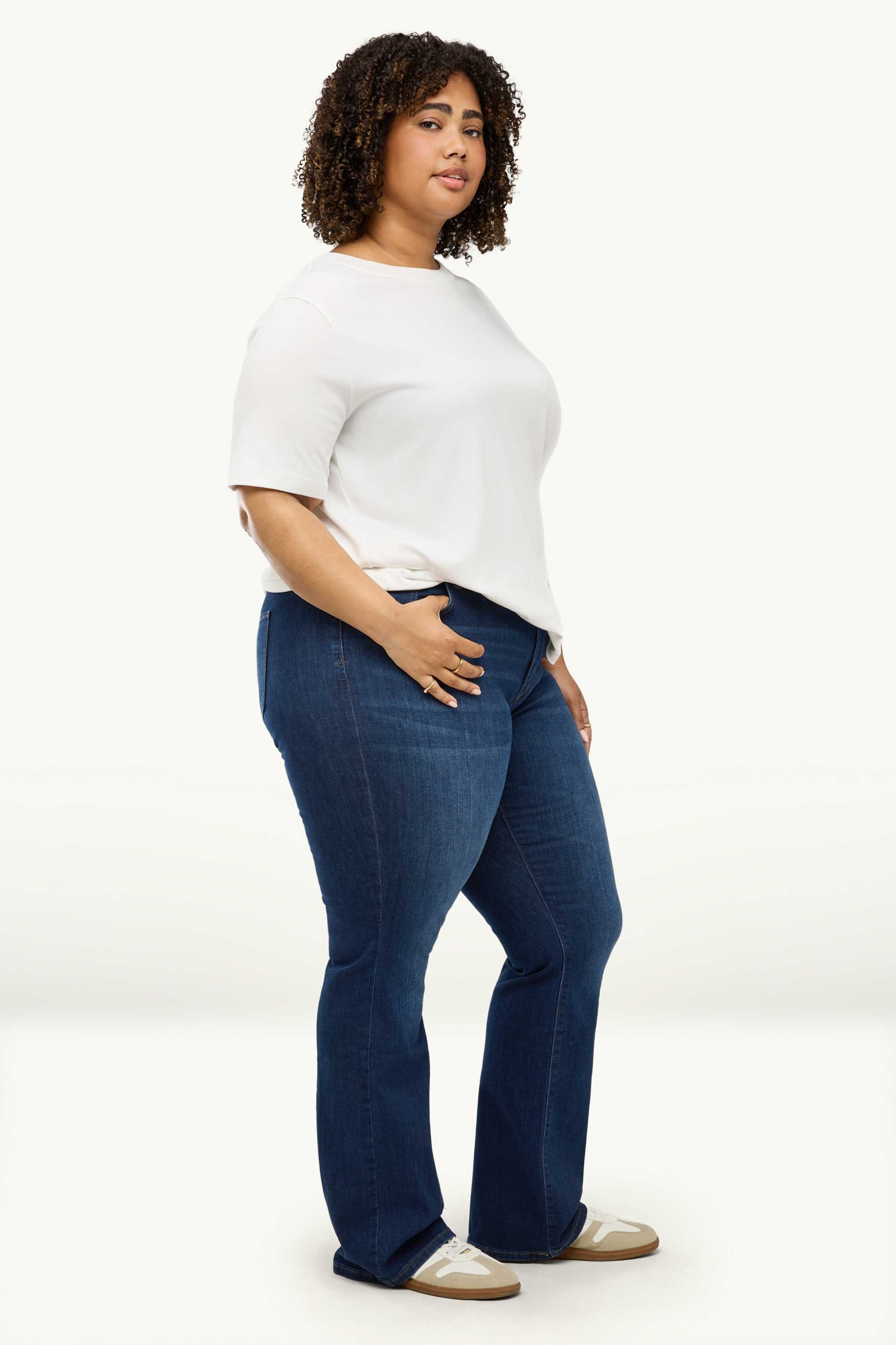 Bootcut jeans - mid-rise waist dark blue