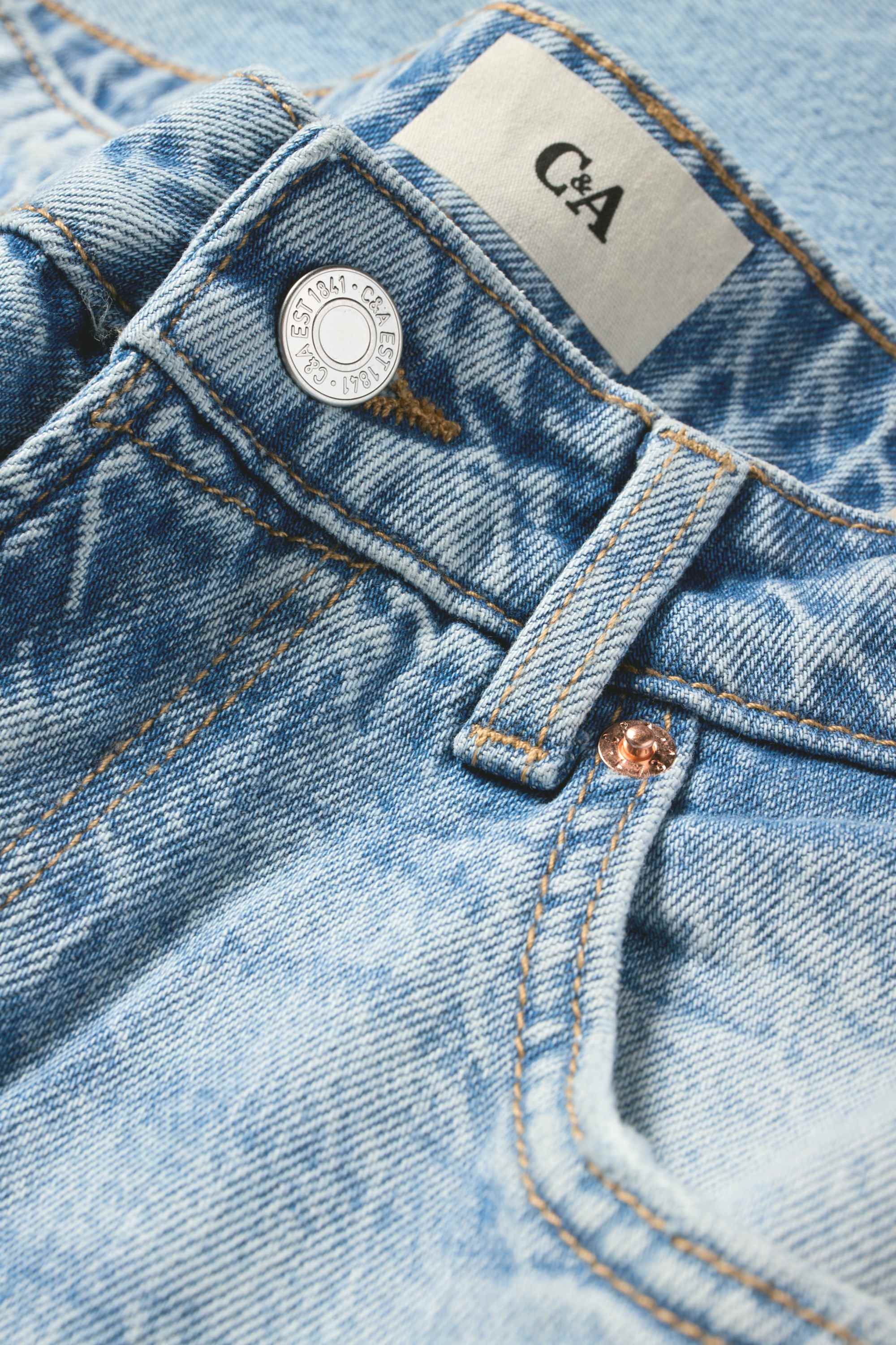Baggy jeans - mid-rise waist denim-light blue