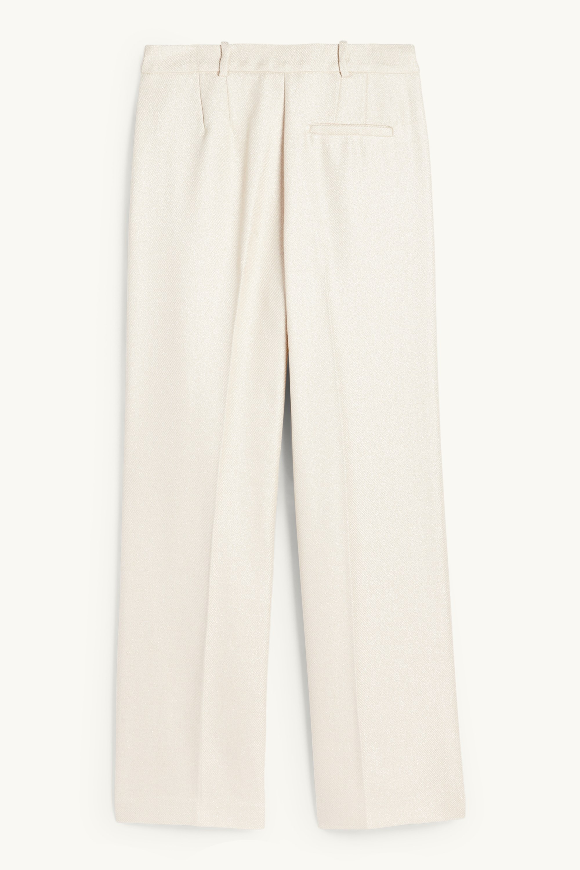 Business trousers - high waist - relaxed fit - textured light beige