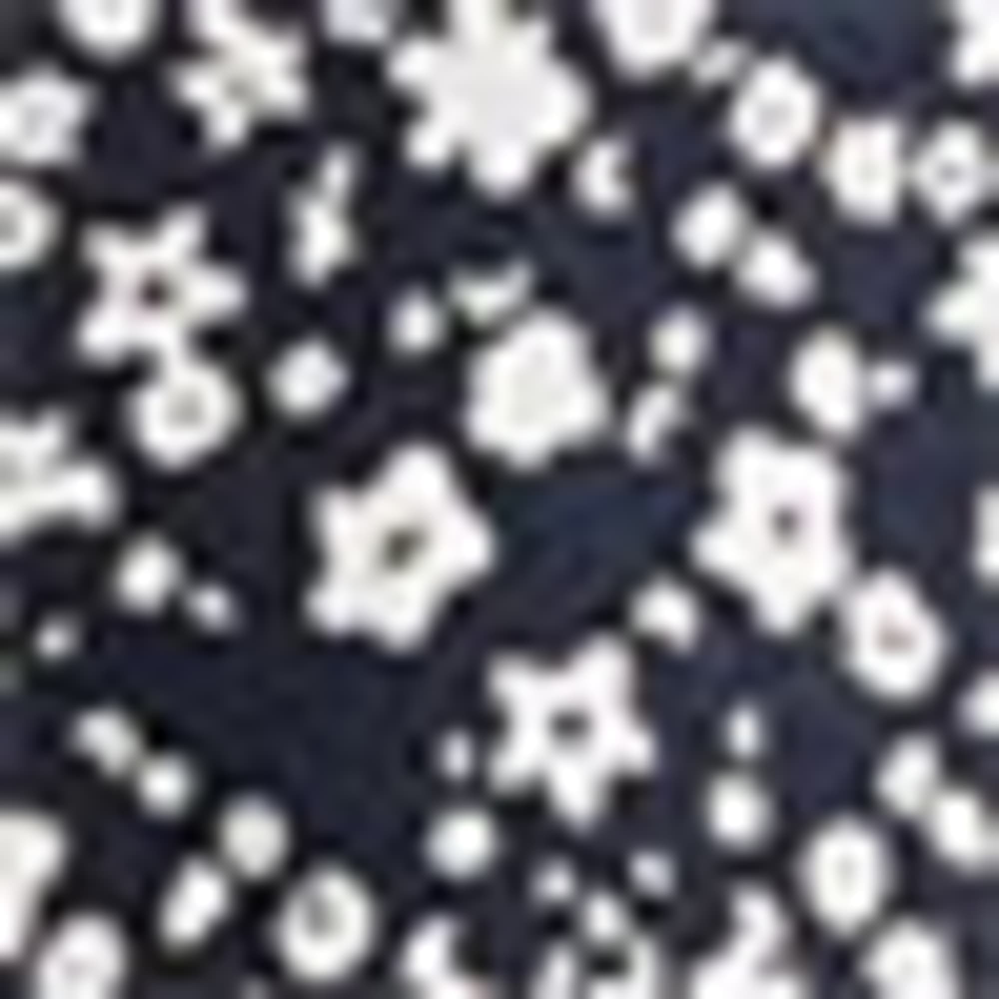 V-neck T-shirt - floral dark blue / white