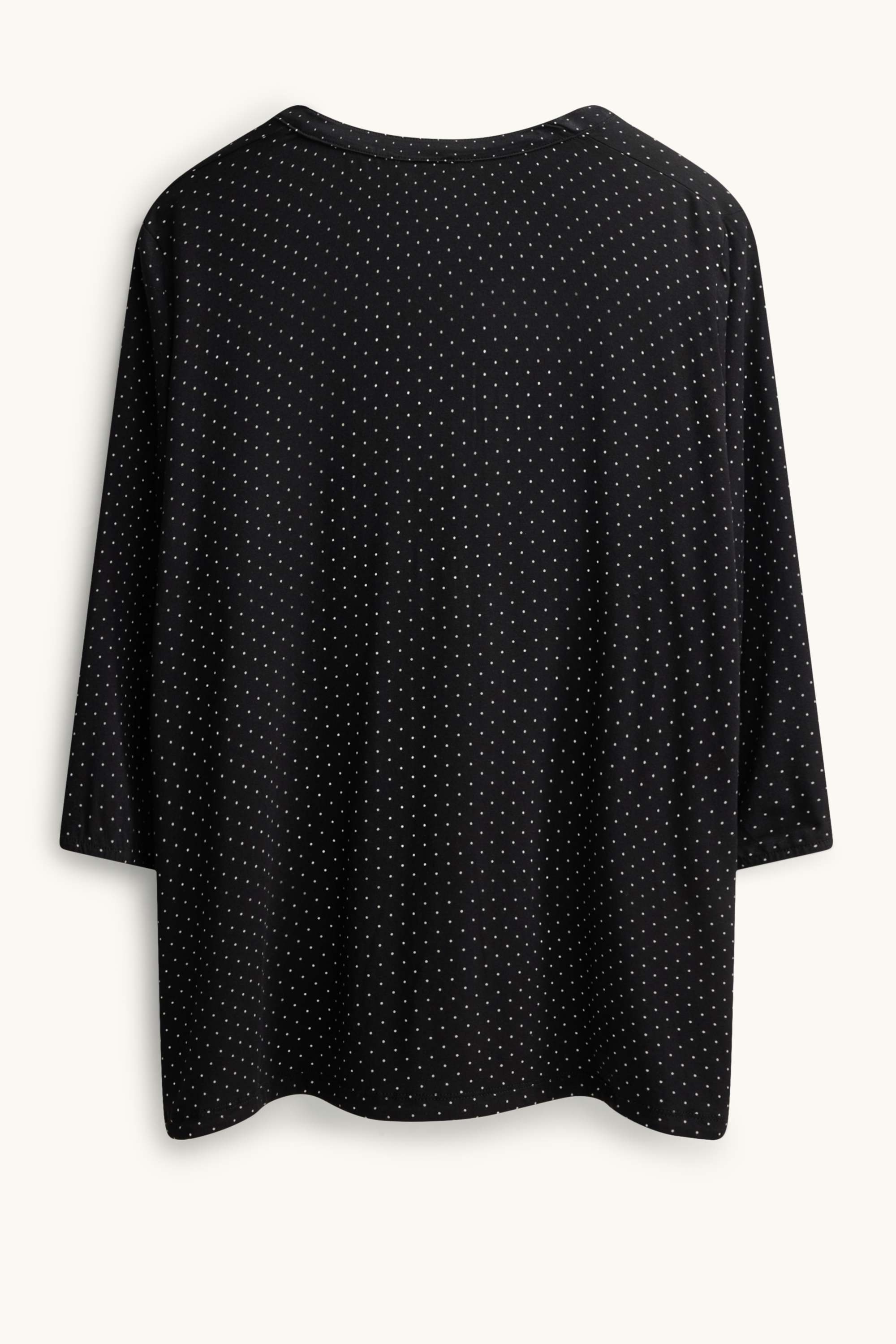 Long sleeve top - polka dot black / white