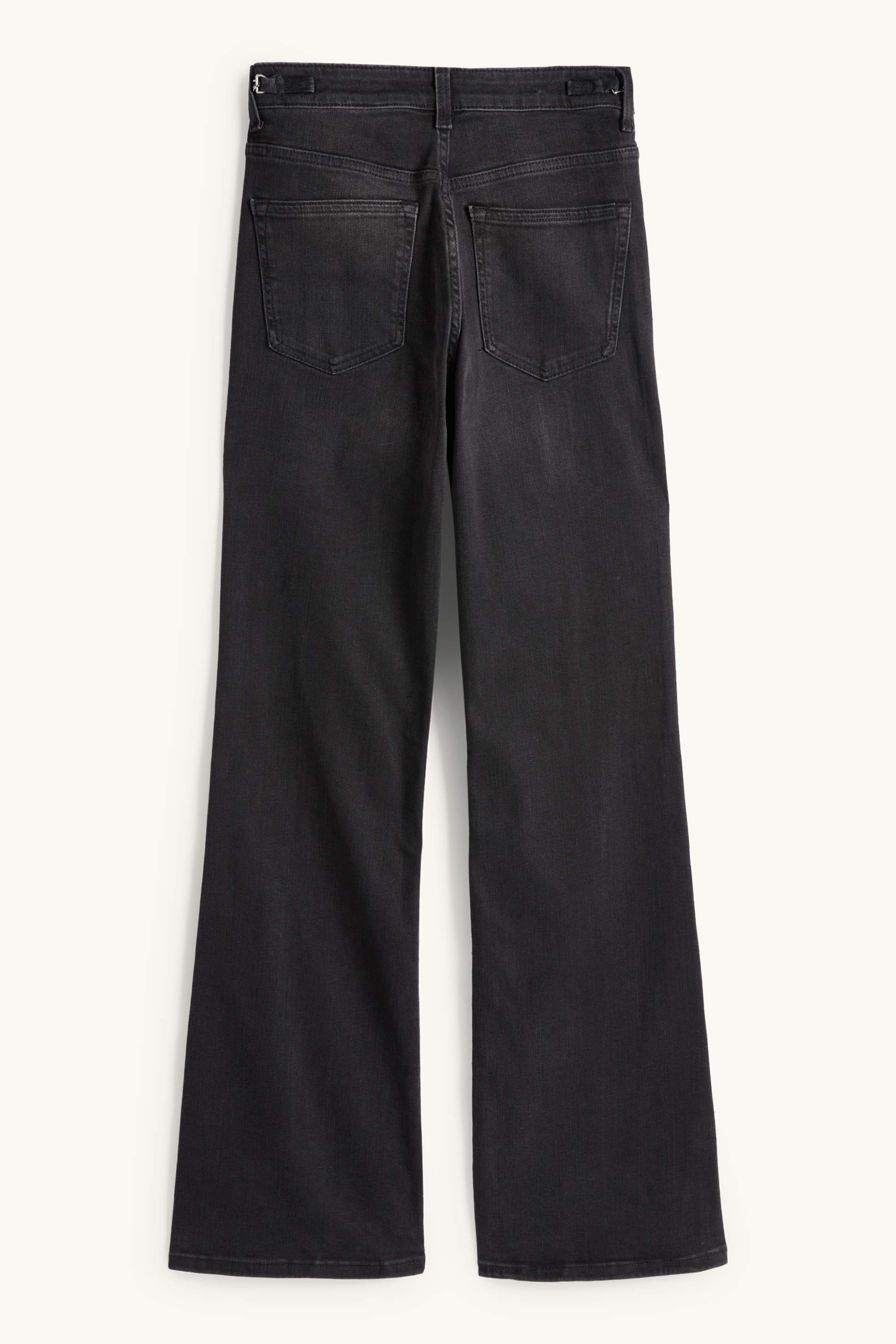 Flared jeans - high waist denim-dark gray