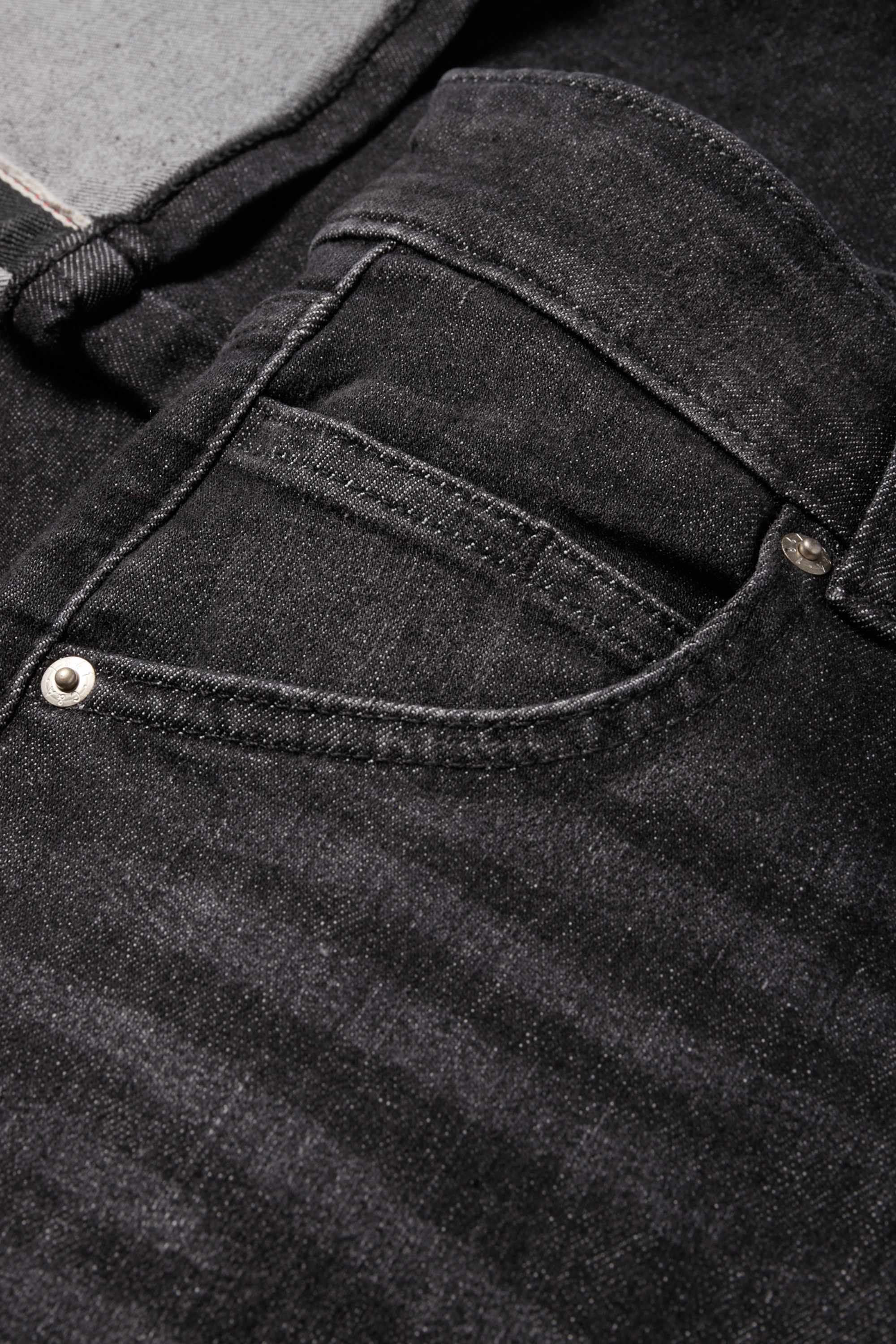 Cropped straight jeans - mid-rise waist - LYCRA® denim-gray
