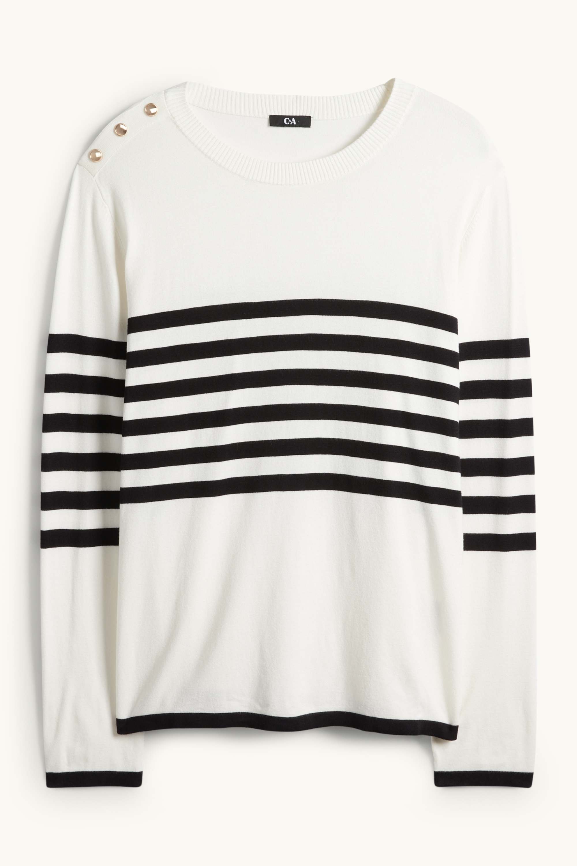 Jumper - striped white / black