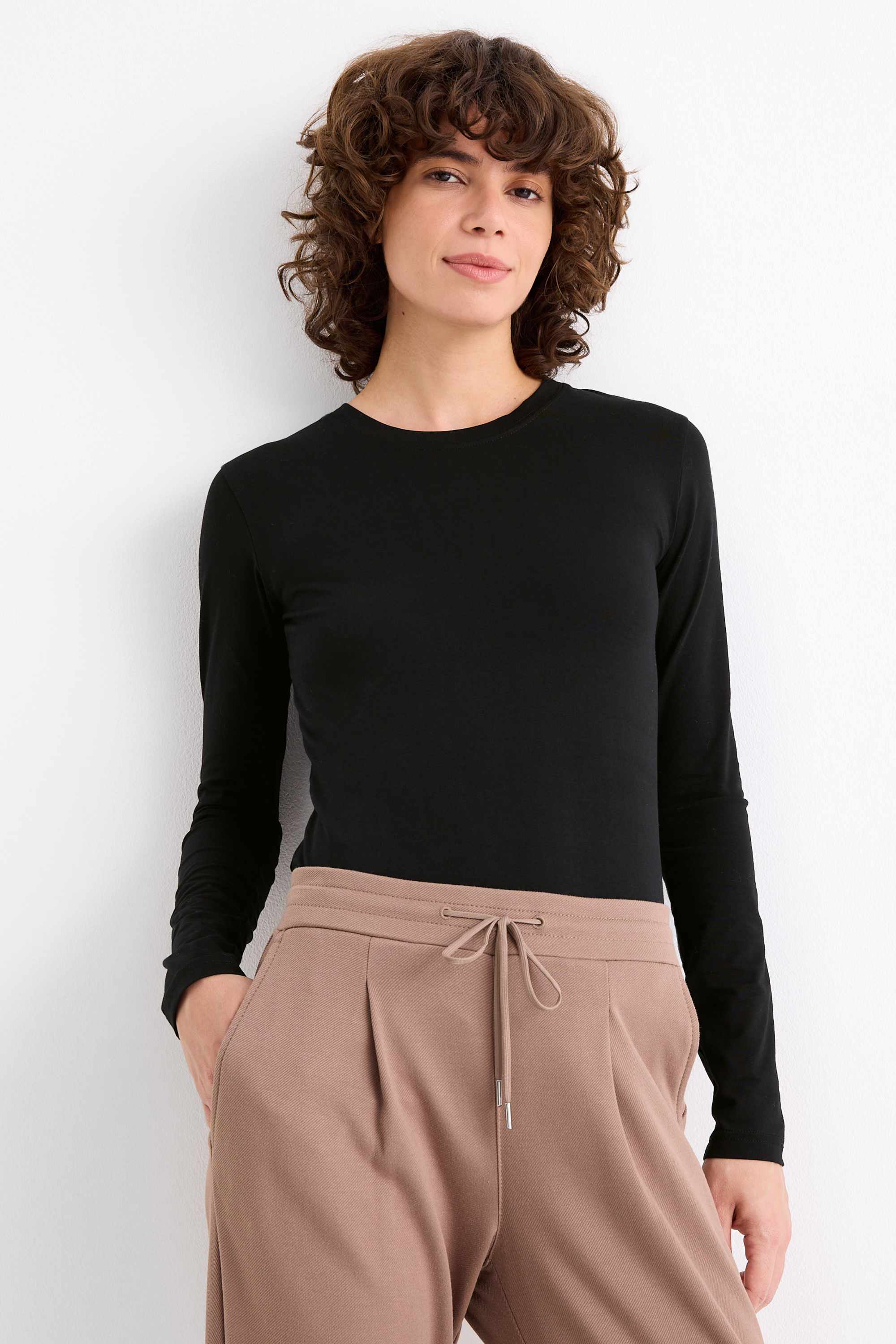 Multipack of 2 - long sleeve top - slim fit black