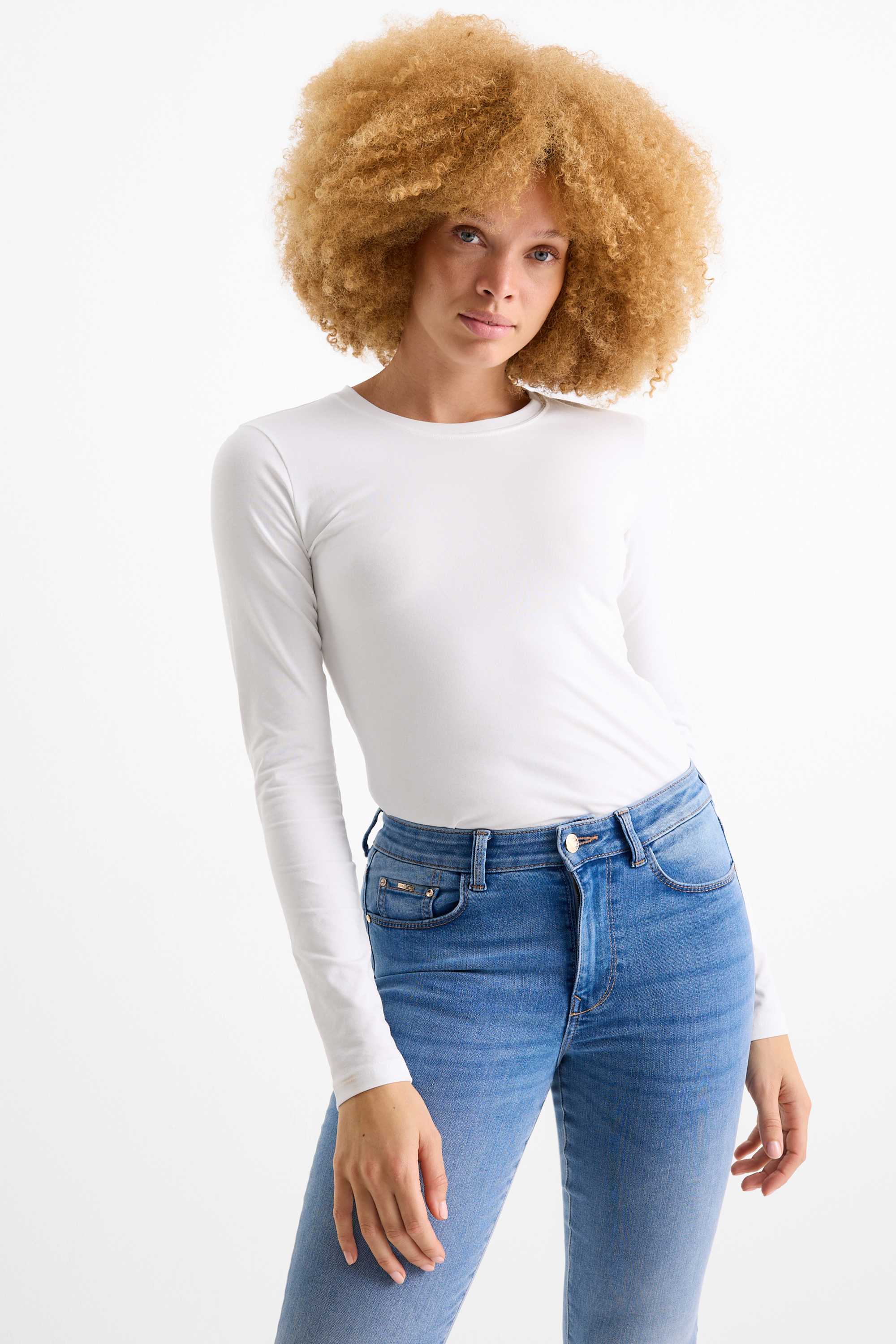 Multipack of 2 - long sleeve top - slim fit white