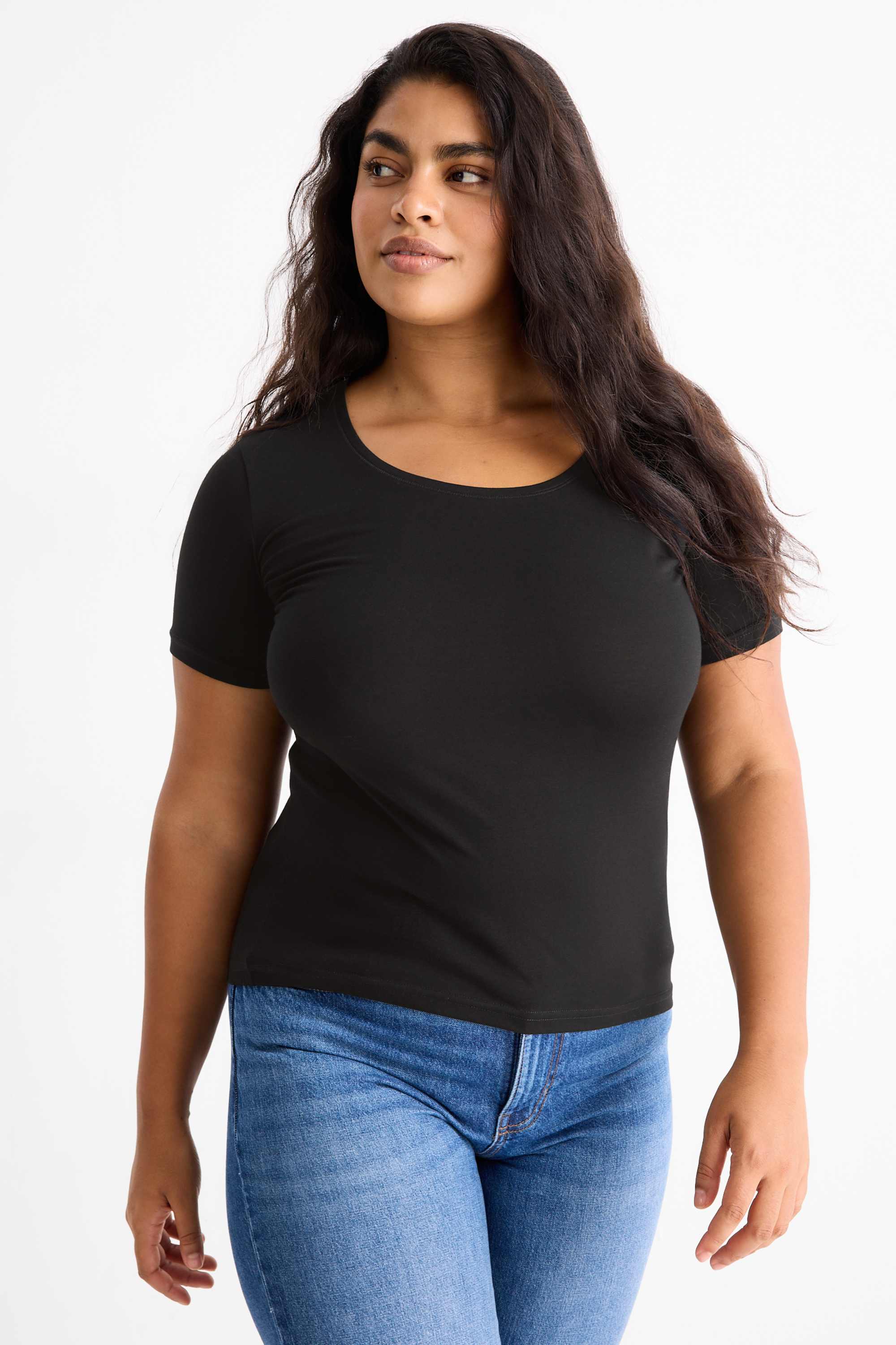 Multipack of 3 - T-shirt - slim fit black