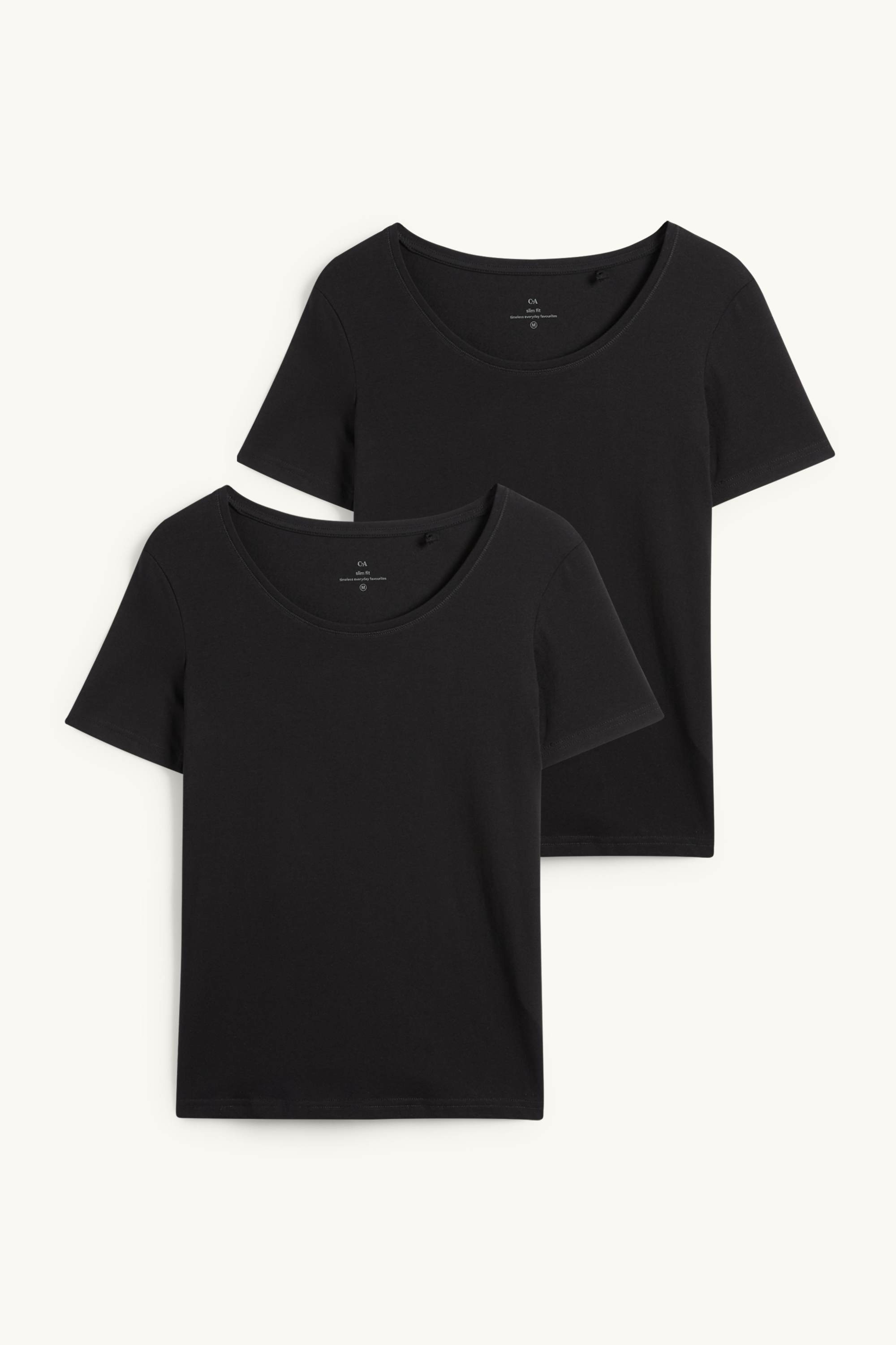 Multipack of 3 - T-shirt - slim fit black