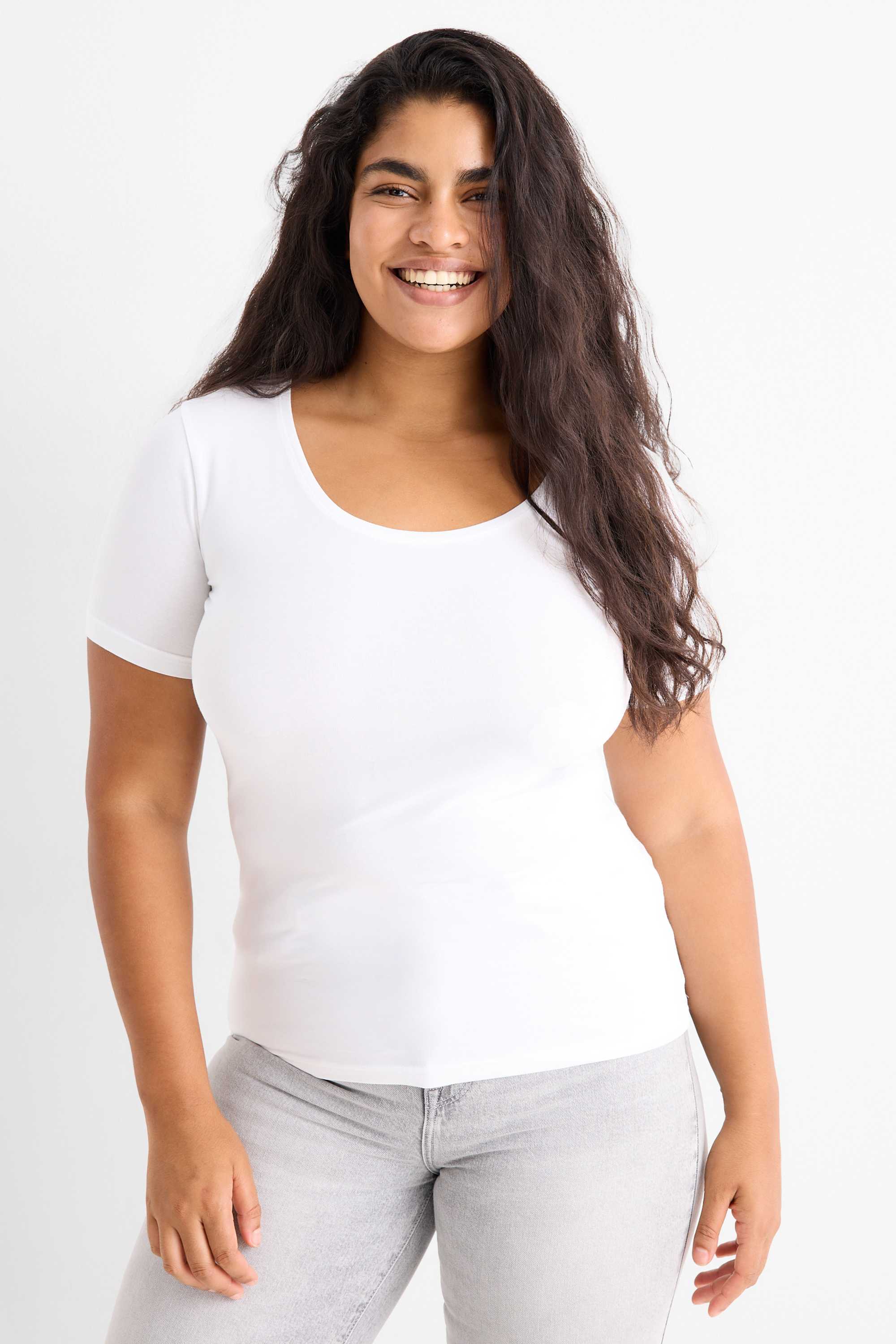 Multipack of 3 - T-shirt - slim fit white