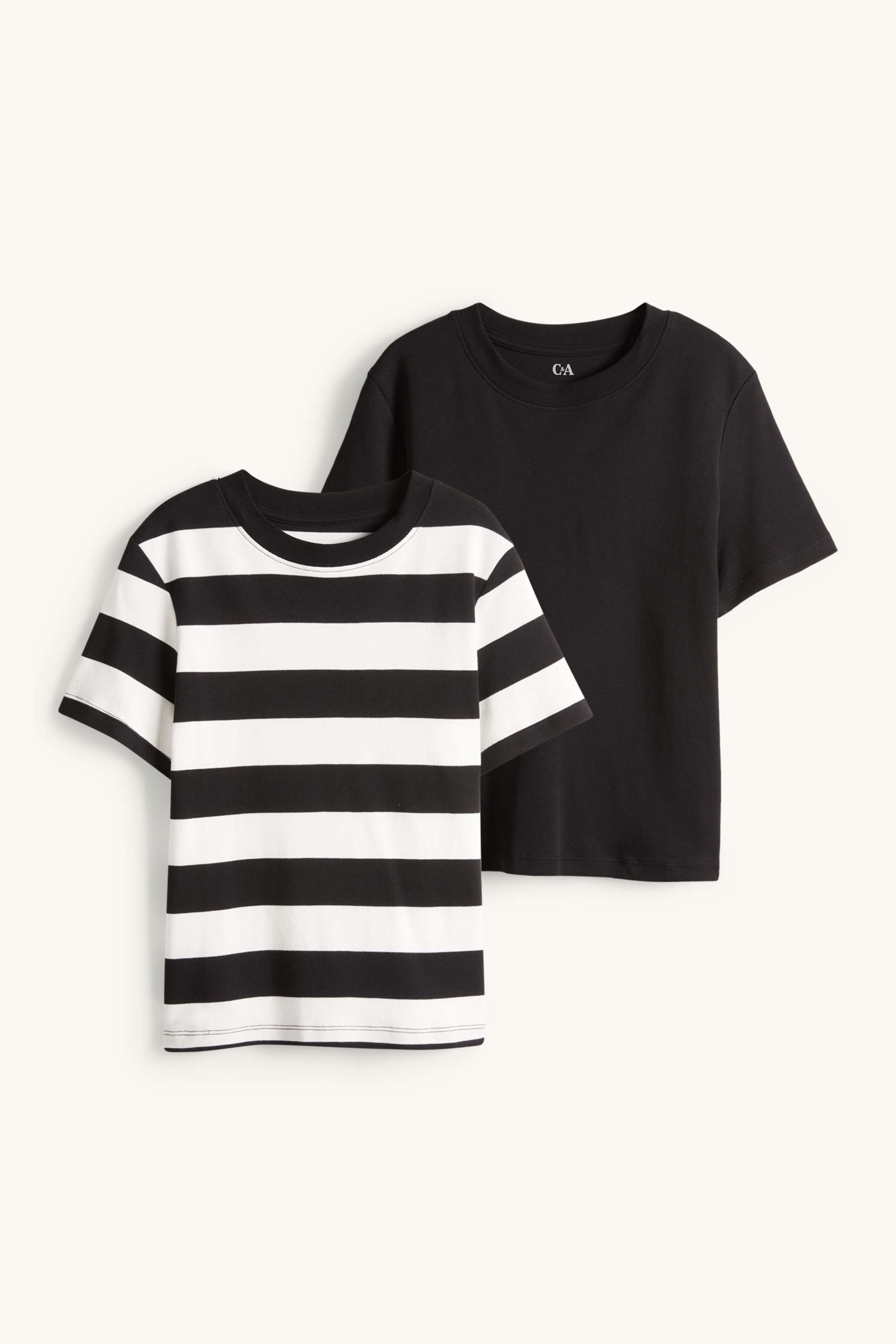 Multipack of 2 - T-shirt - slim fit black / white