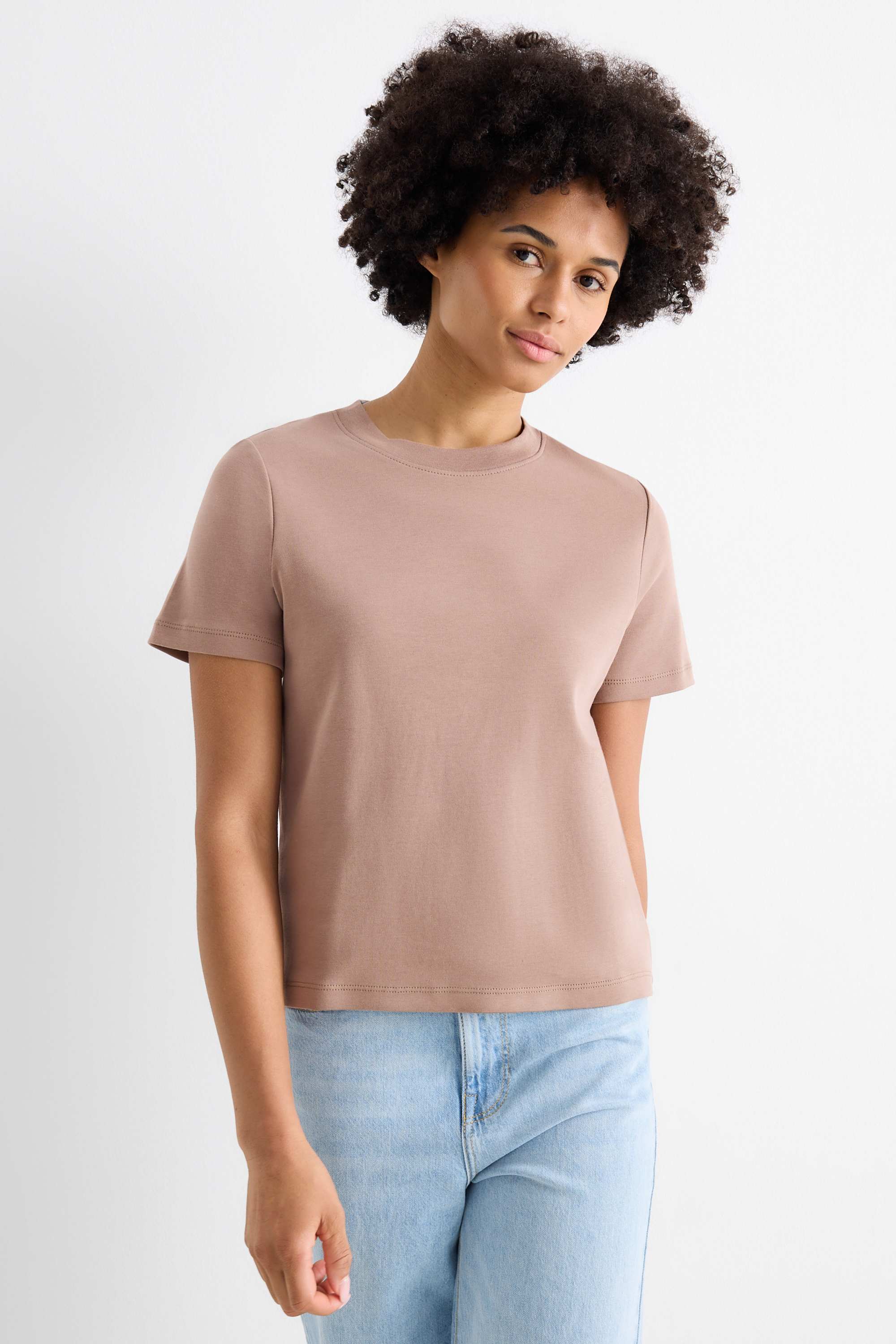Multipack of 2 - T-shirt - slim fit light brown