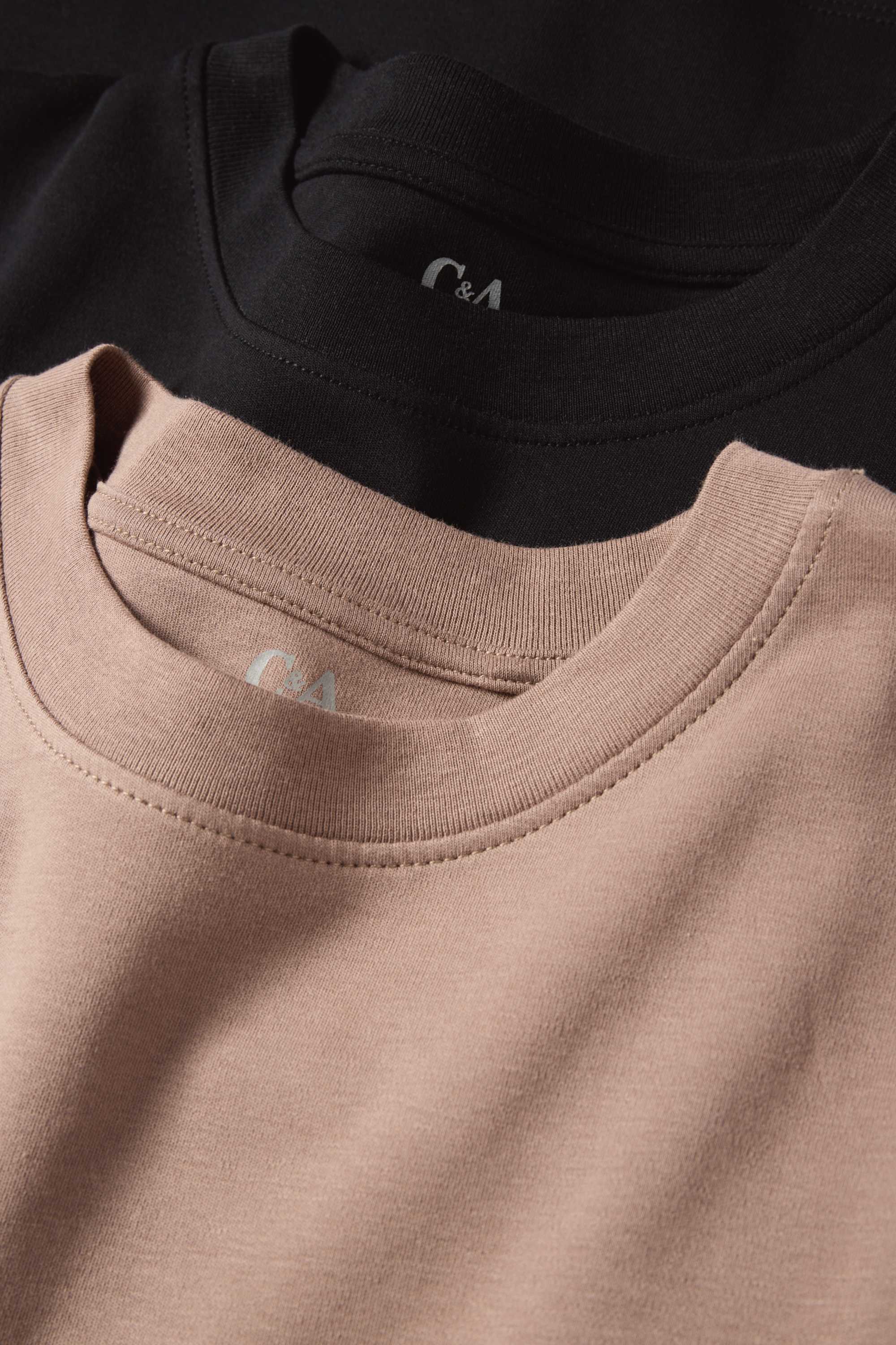 Multipack of 2 - T-shirt - slim fit light brown
