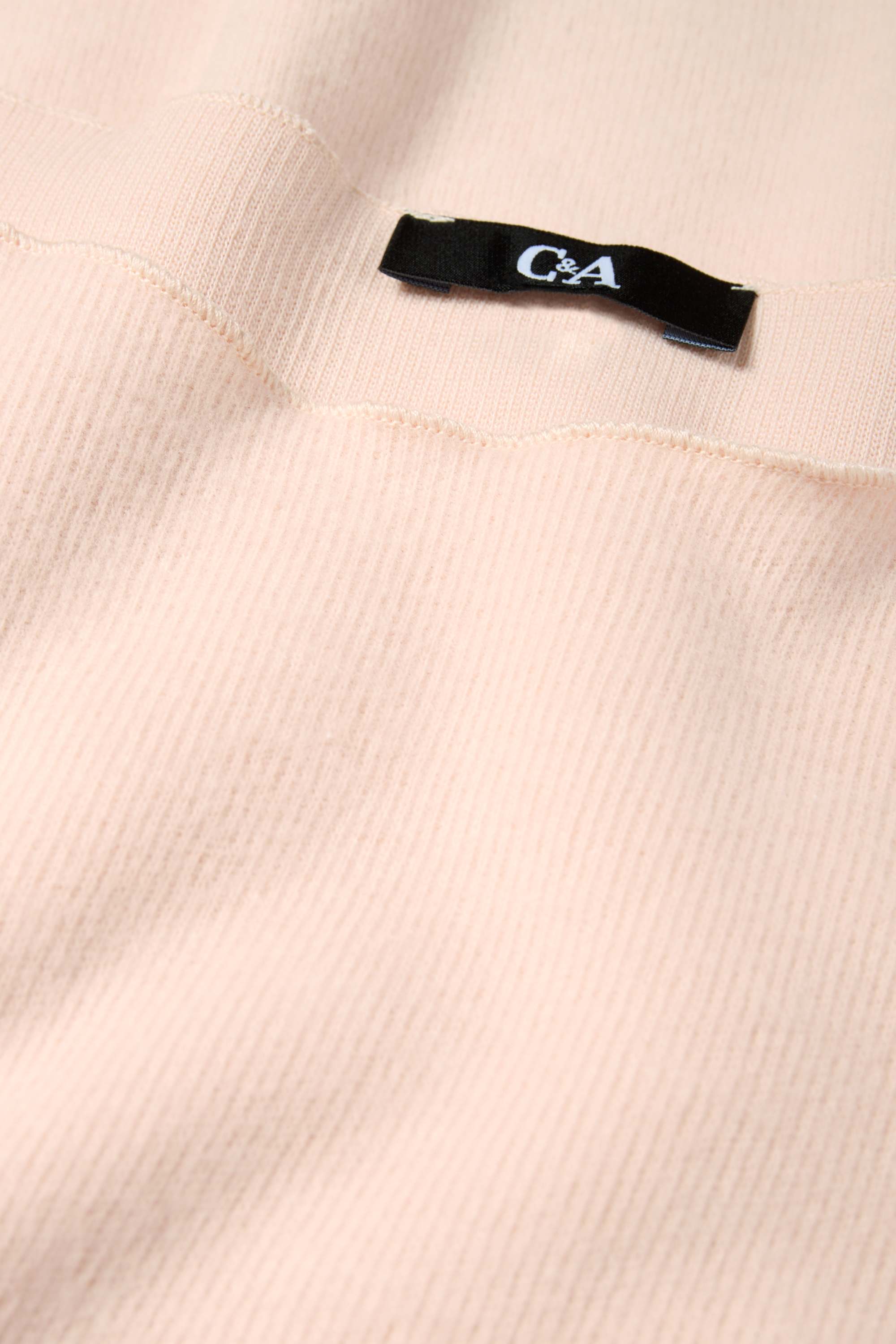 Long sleeve top - regular fit - ribbed rose