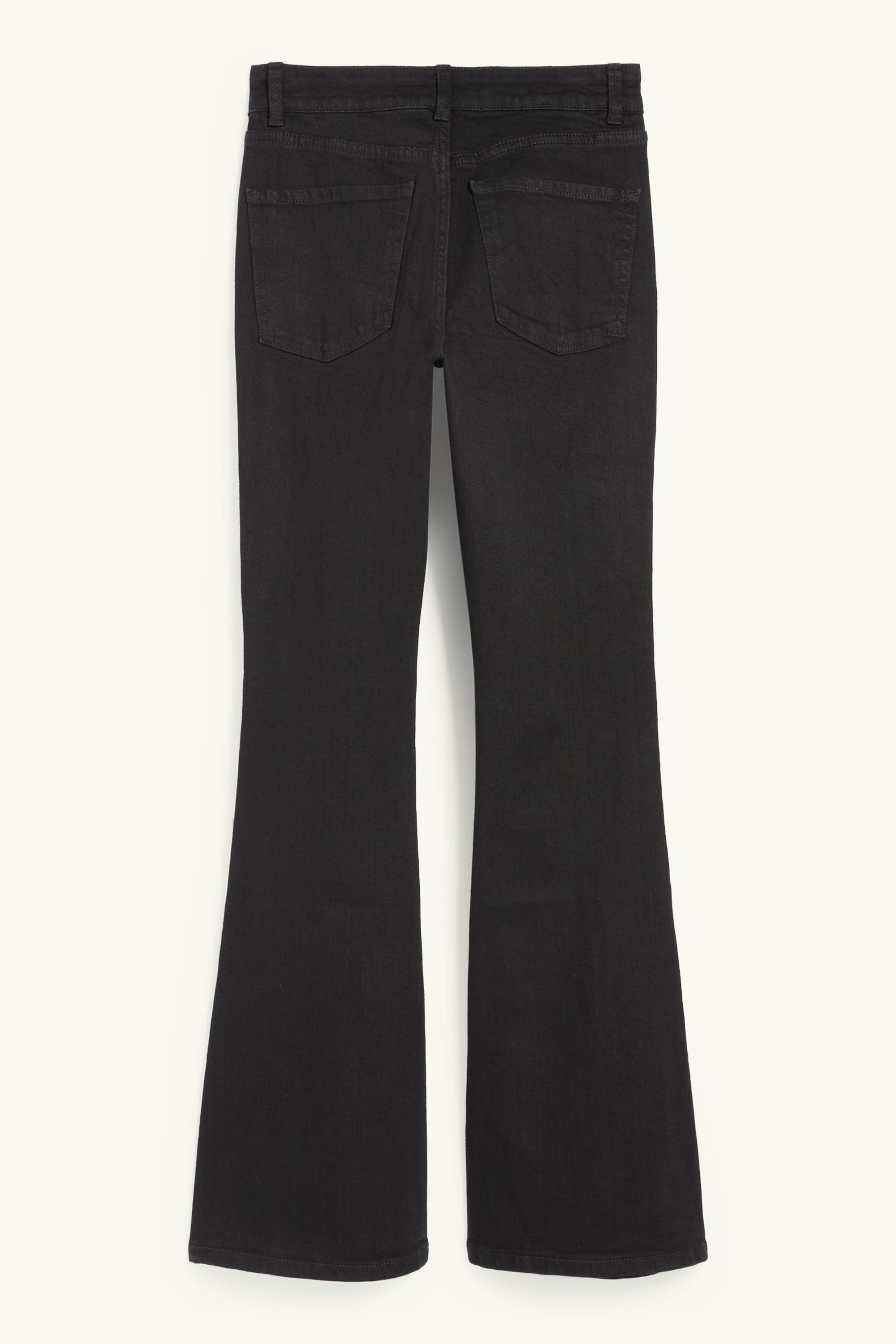 Flared jeans - mid-rise waist denim-dark gray