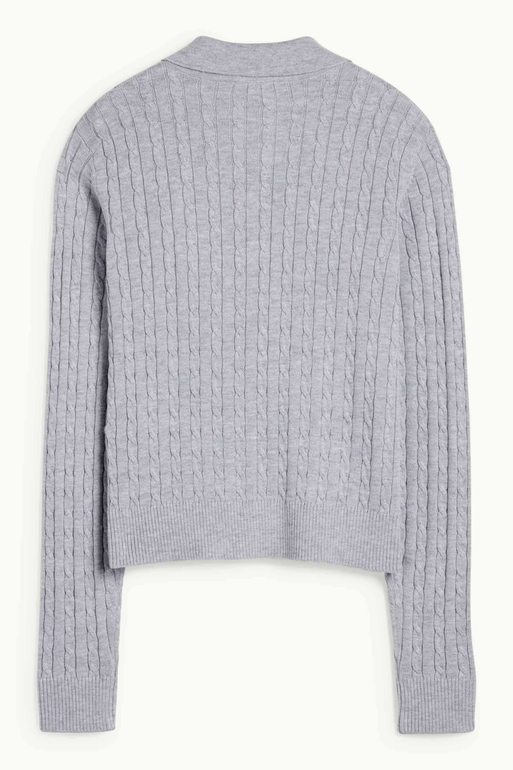 Jumper - cable knit pattern light gray