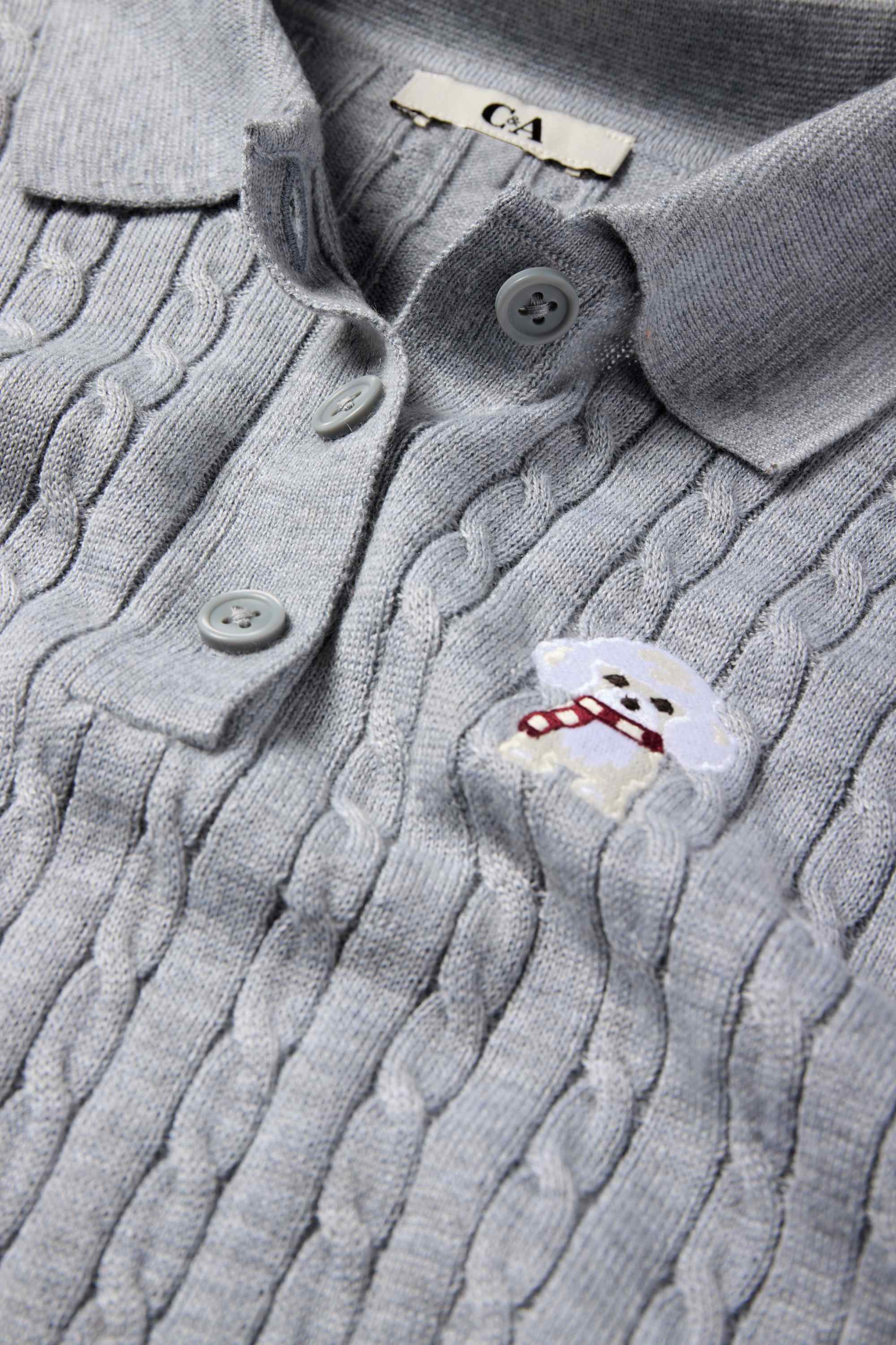 Jumper - cable knit pattern light gray