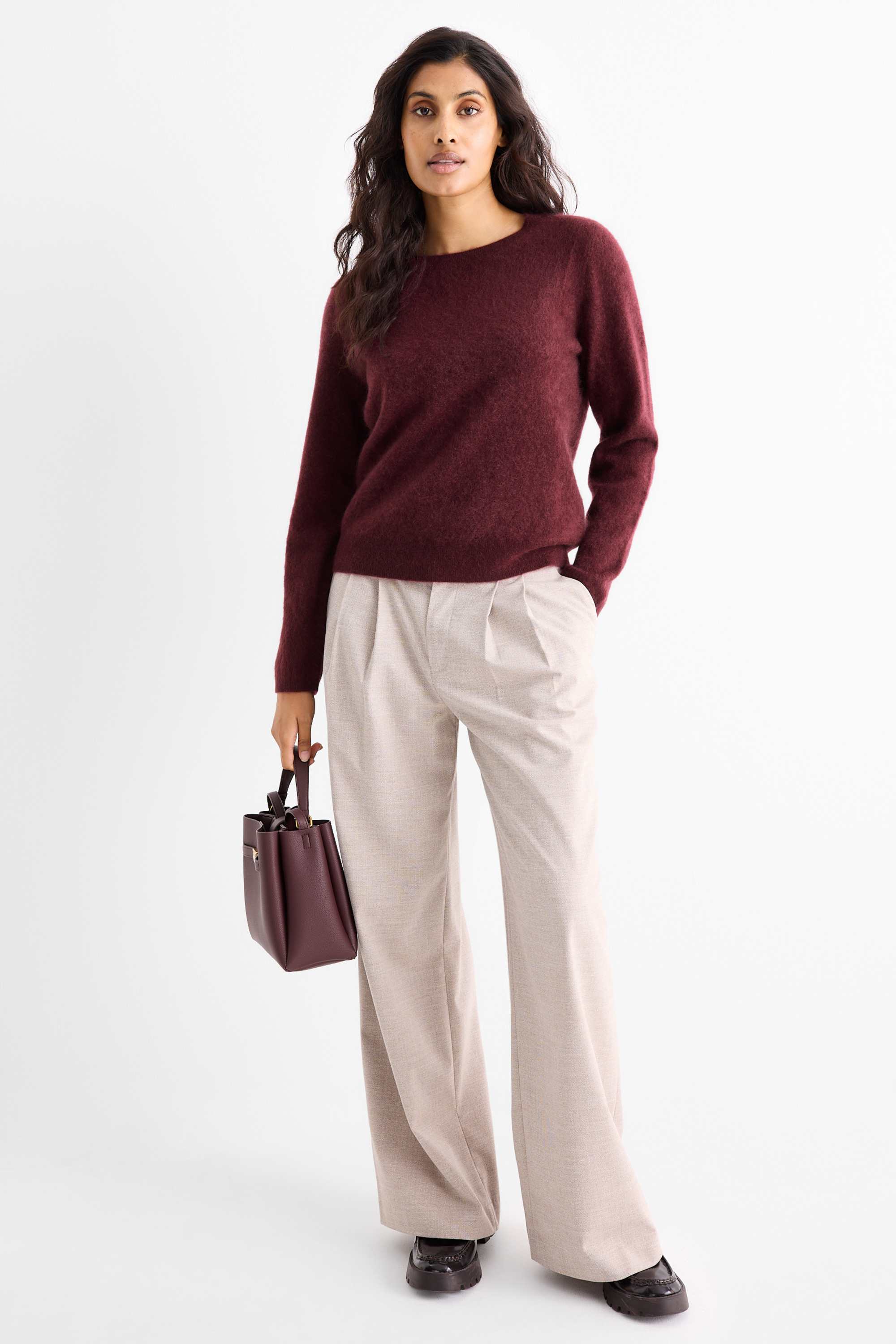 Cashmere jumper bordeaux