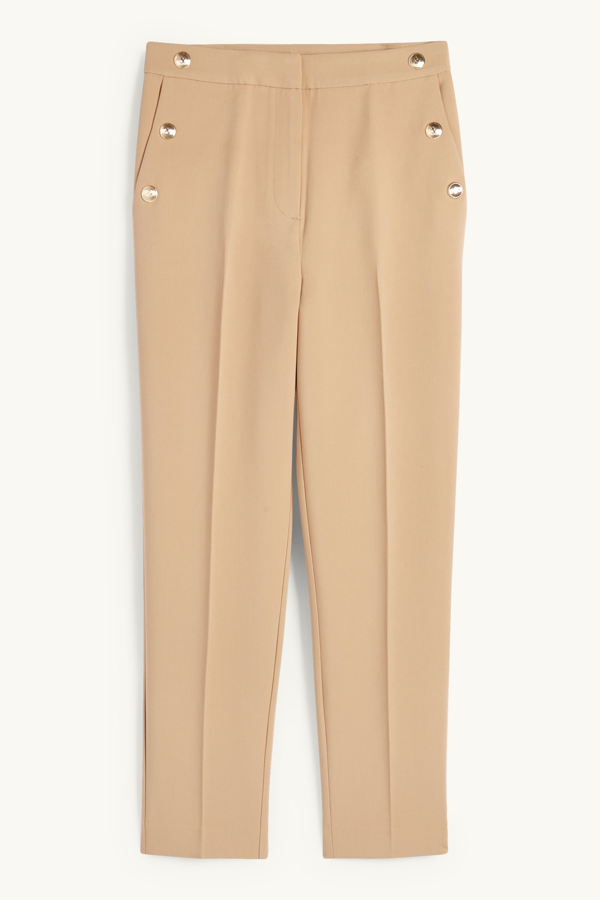 Cloth trousers - high waist - tapered fit beige