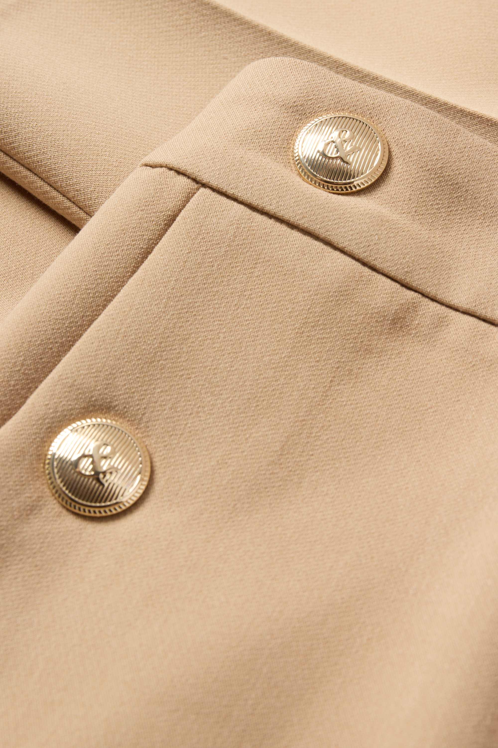 Cloth trousers - high waist - tapered fit beige