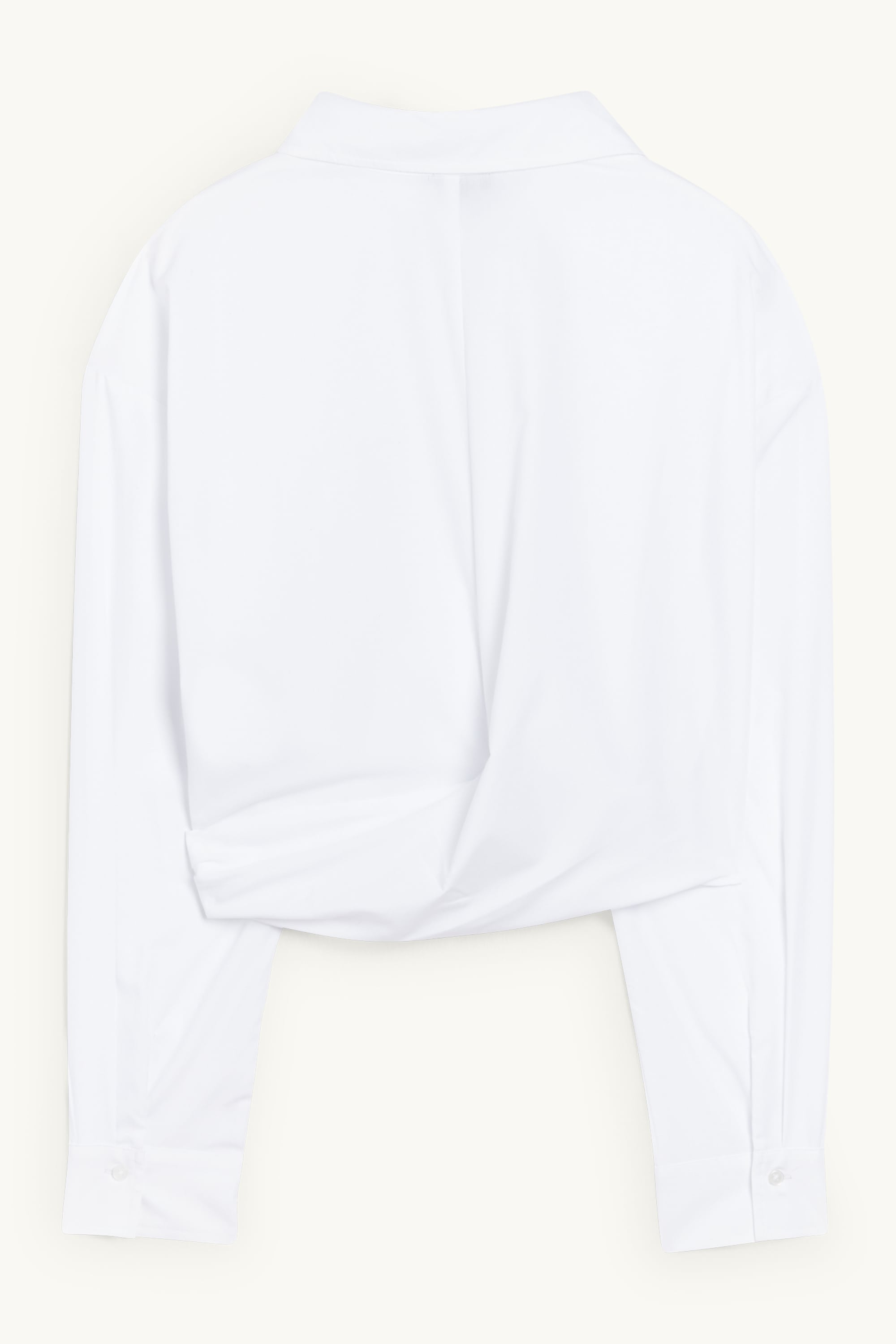 Cropped blouse with knot detail white