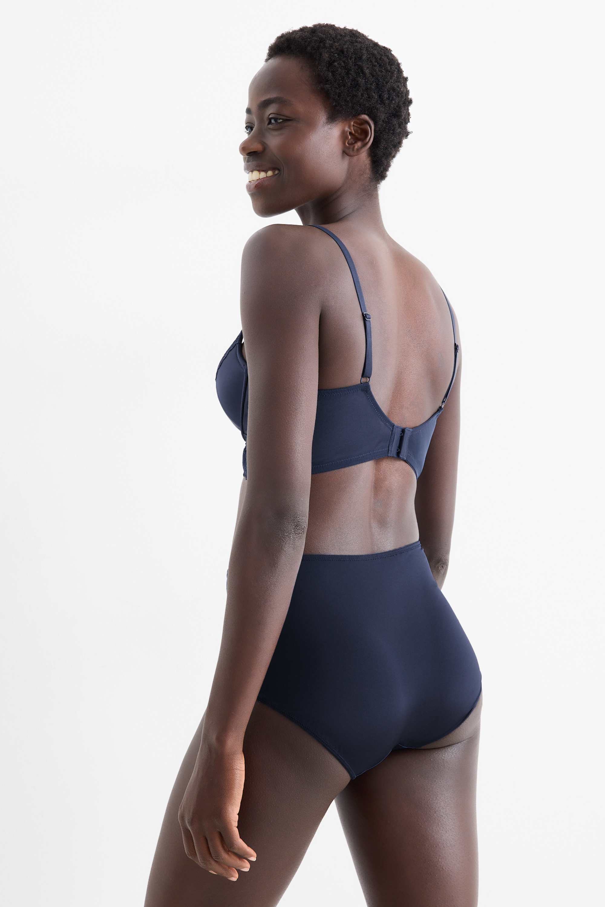 Underwire bra - PLUNGE - padded dark blue