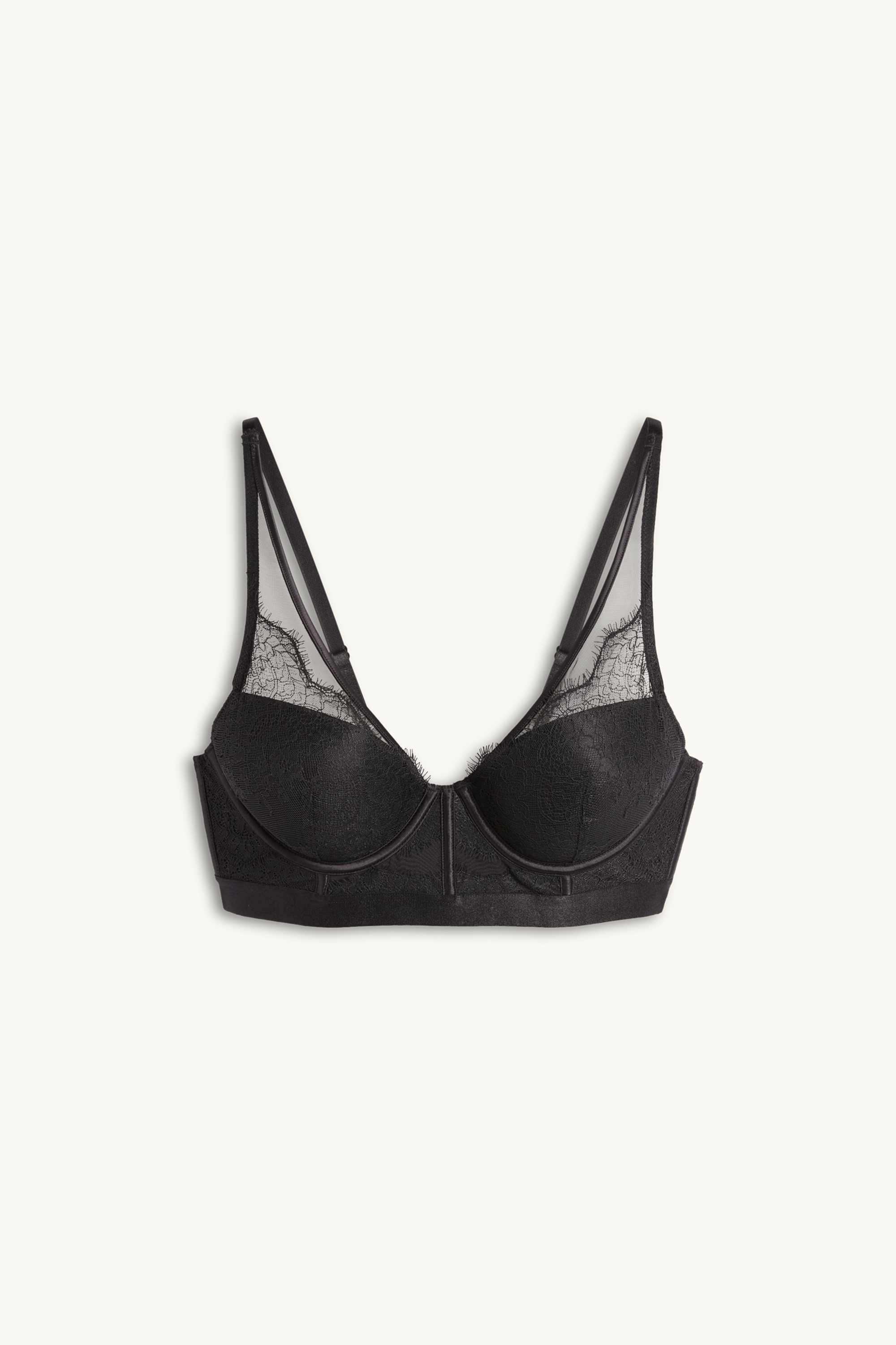 Underwire bra - PLUNGE - padded black