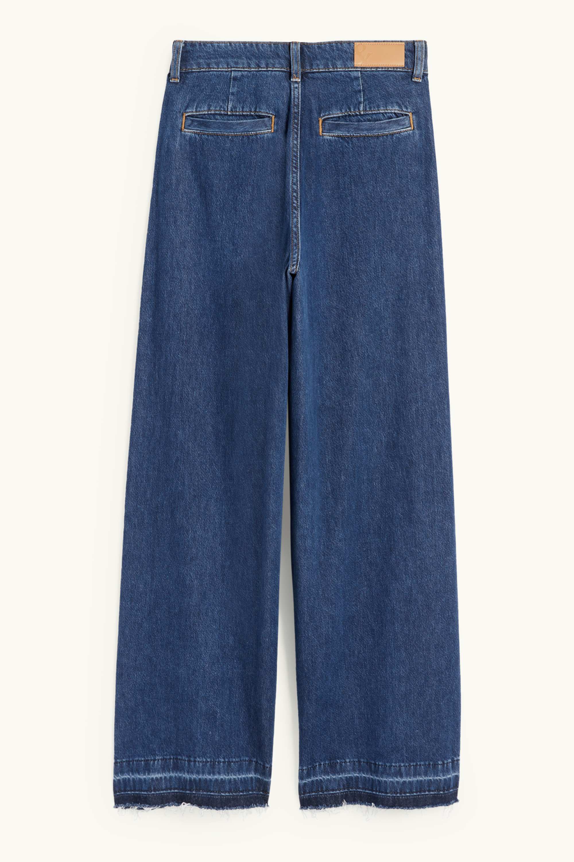 Wide leg jeans - mid-rise waist blue denim