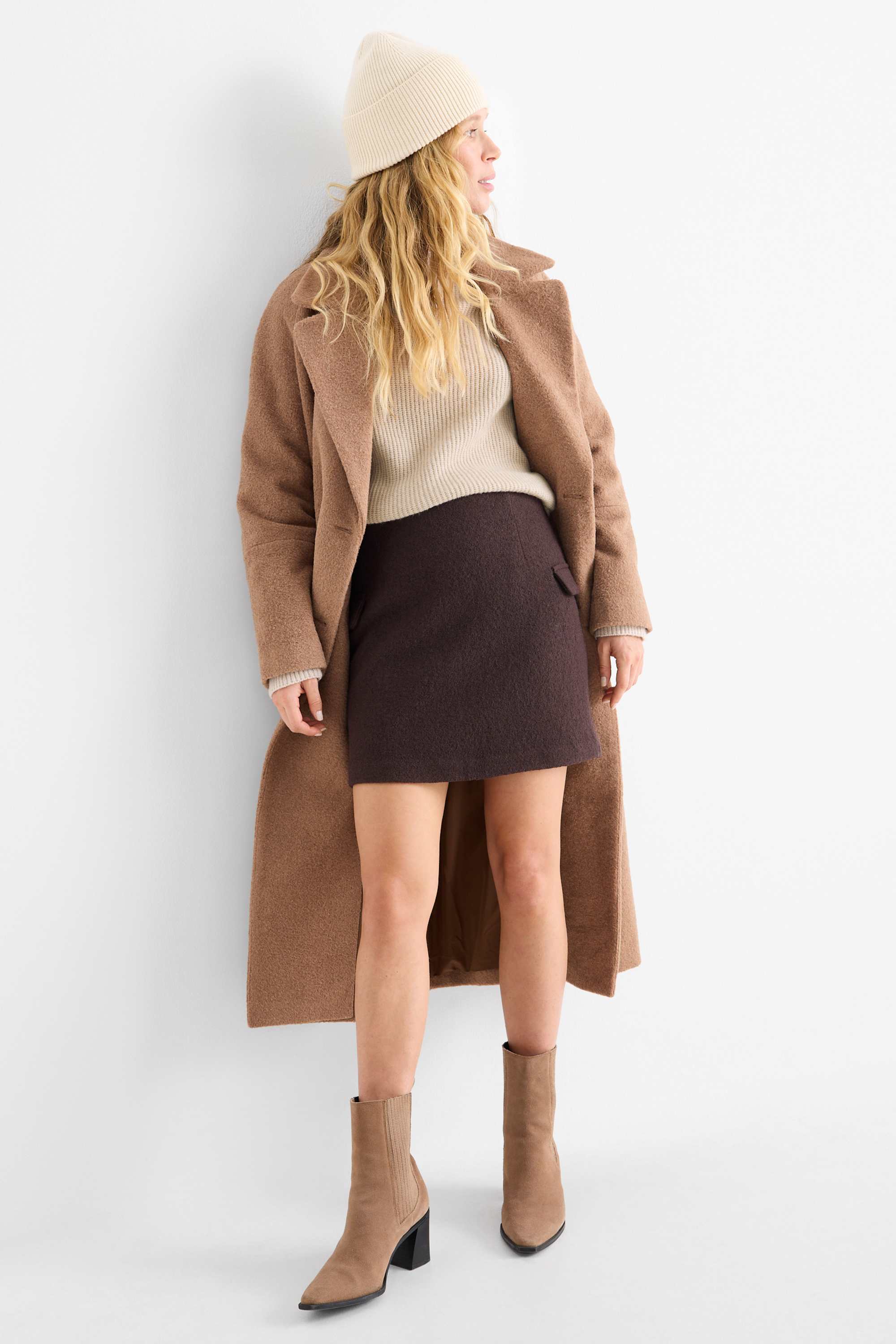 Jumper - ribbed light beige