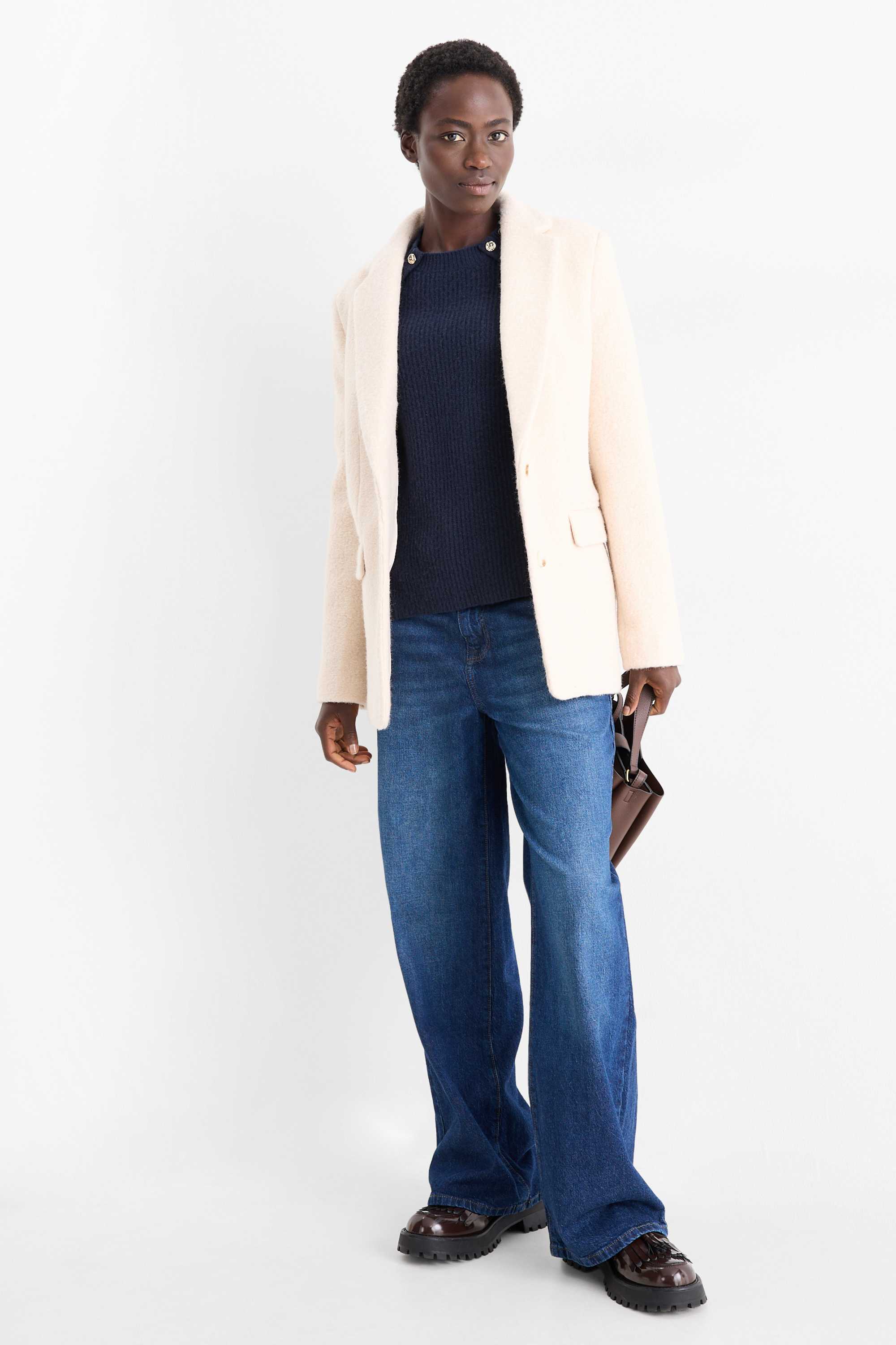 Jumper - ribbed dark blue