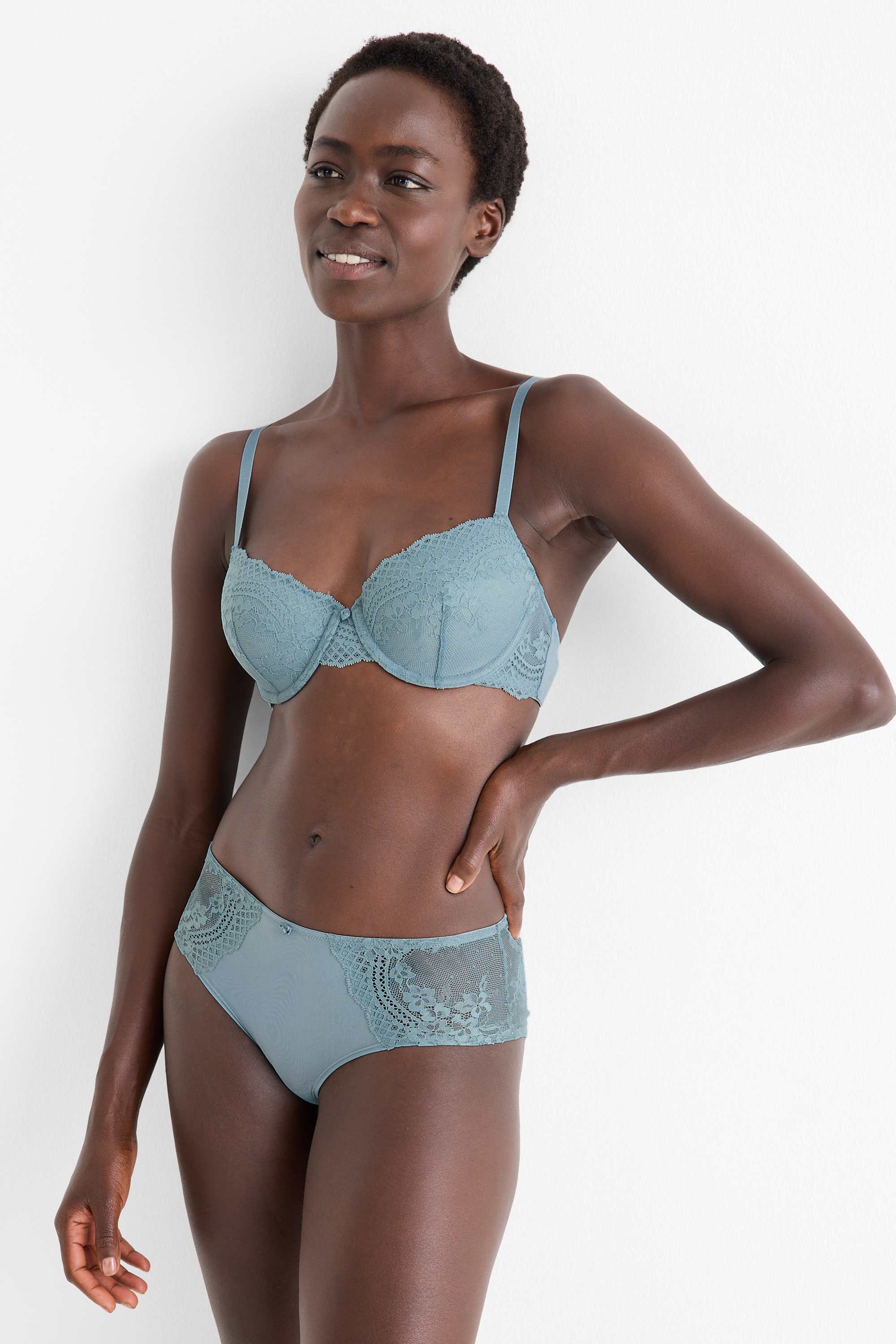 Underwire bra - DEMI - padded turquoise