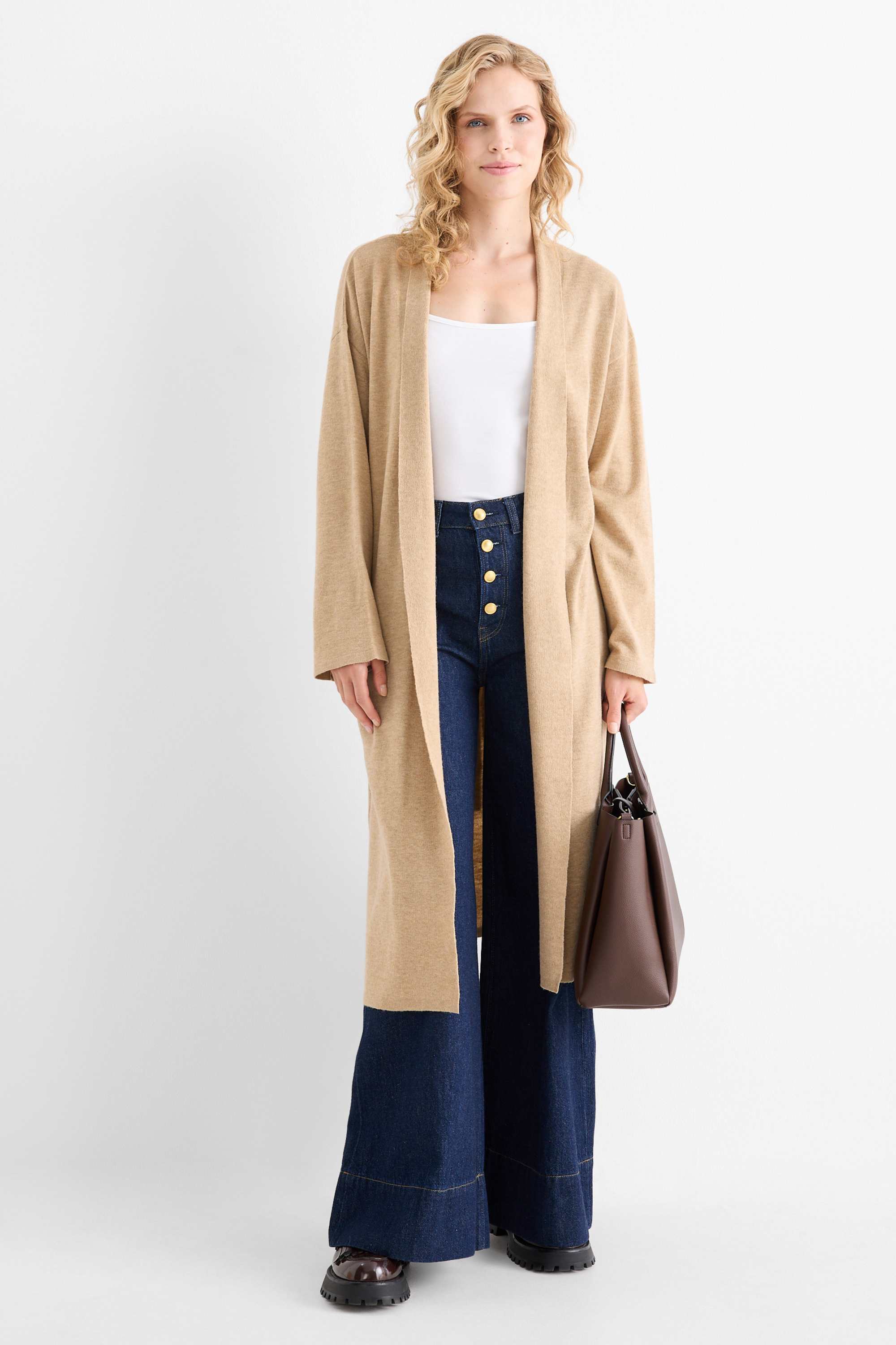 Long cardigan beige