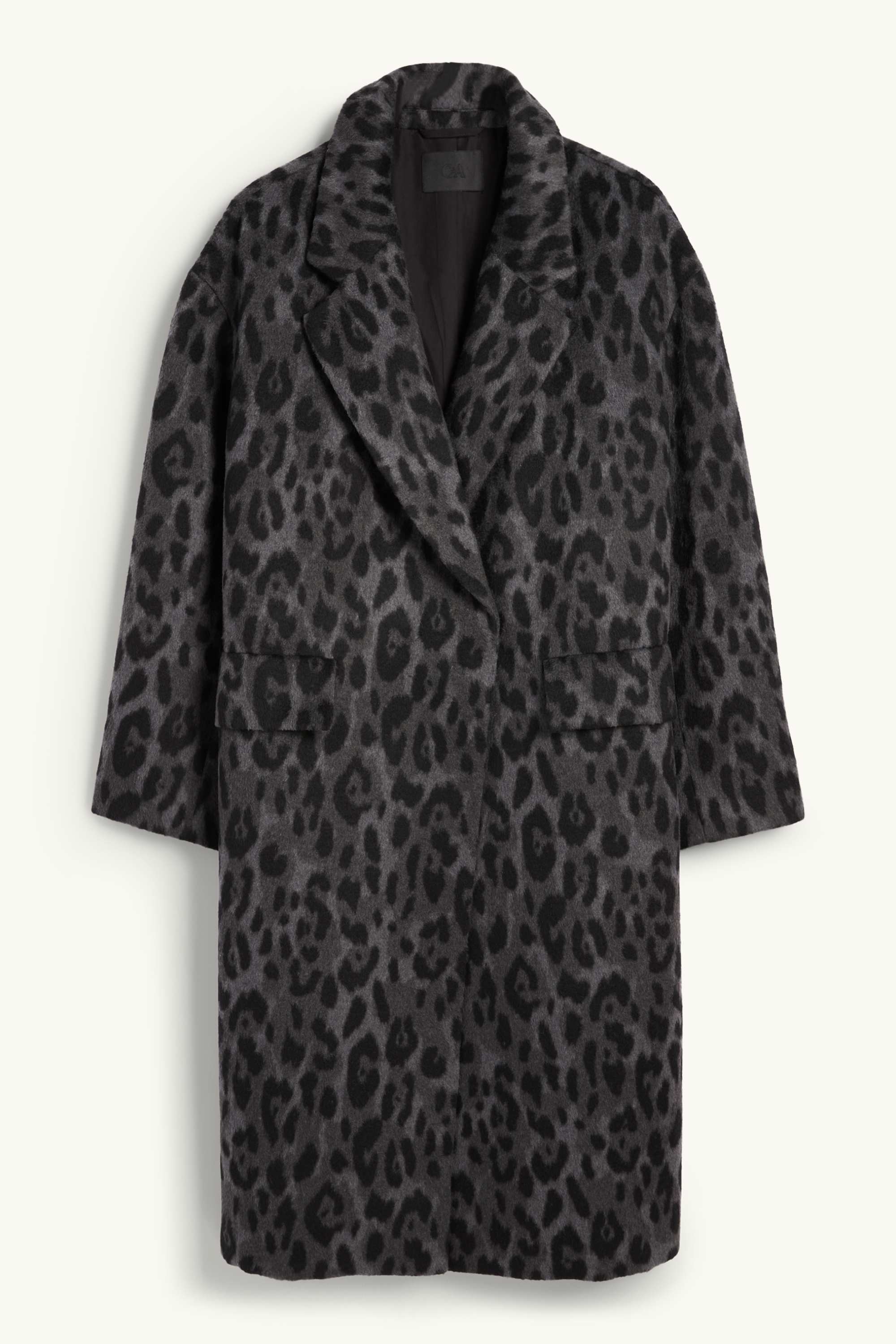 Coat - leopard print dark gray
