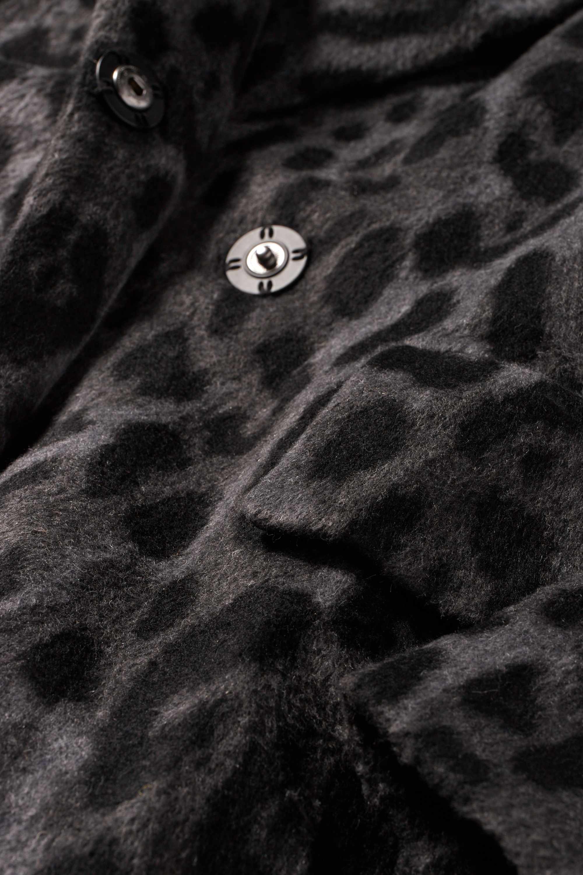 Coat - leopard print dark gray