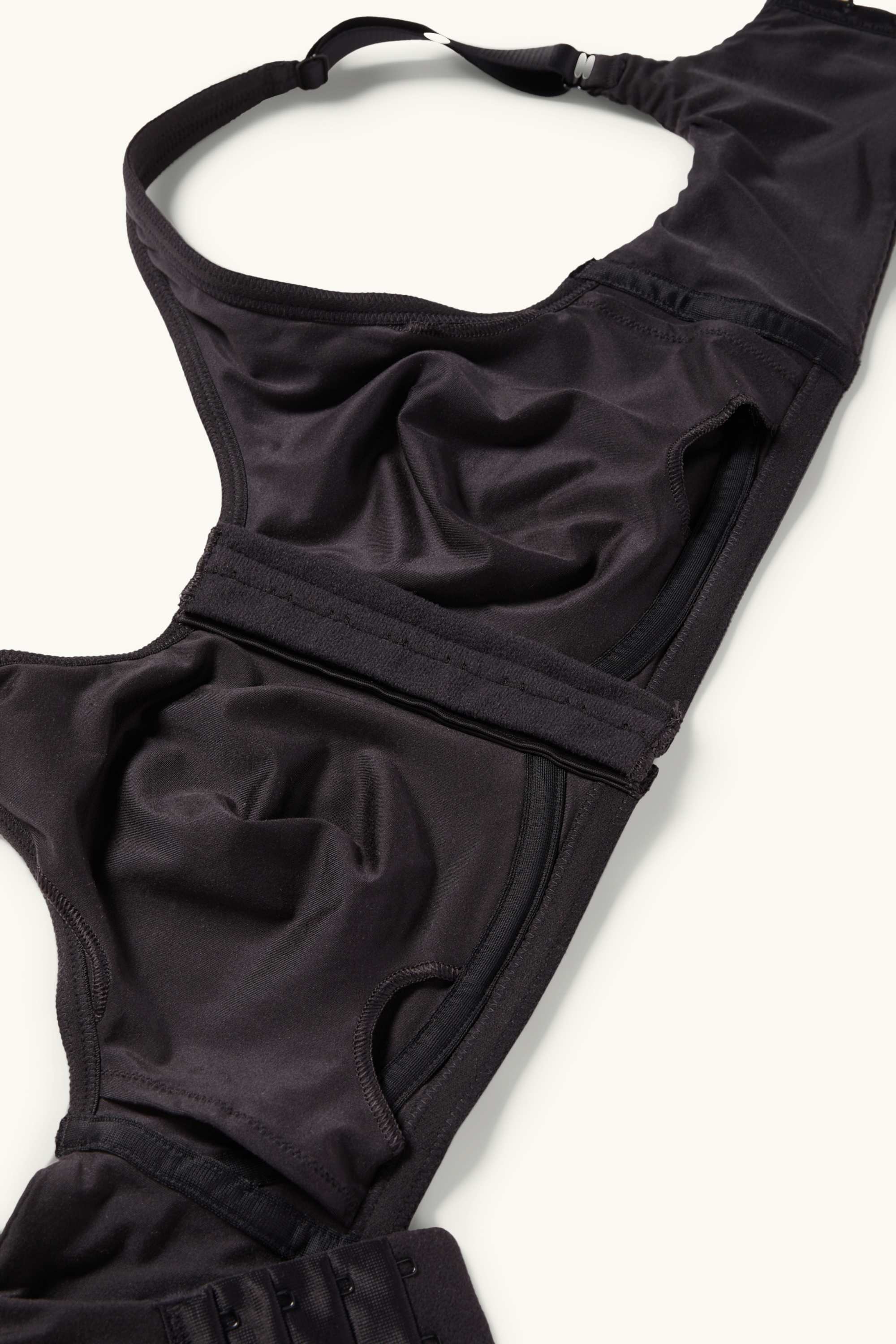 Non-wired post surgery bra black