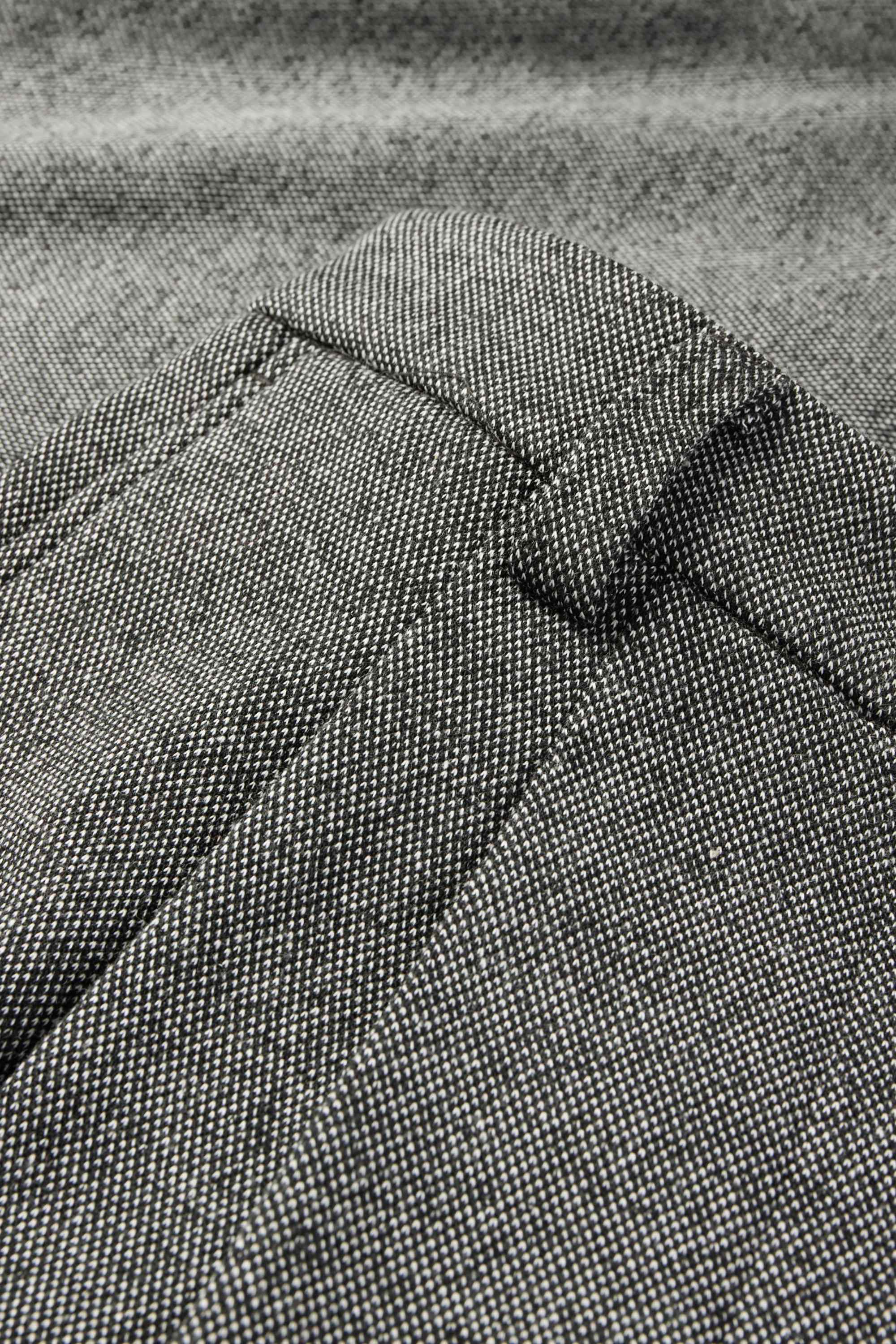 Jersey trousers - high waist - wide leg - textured dark gray / white