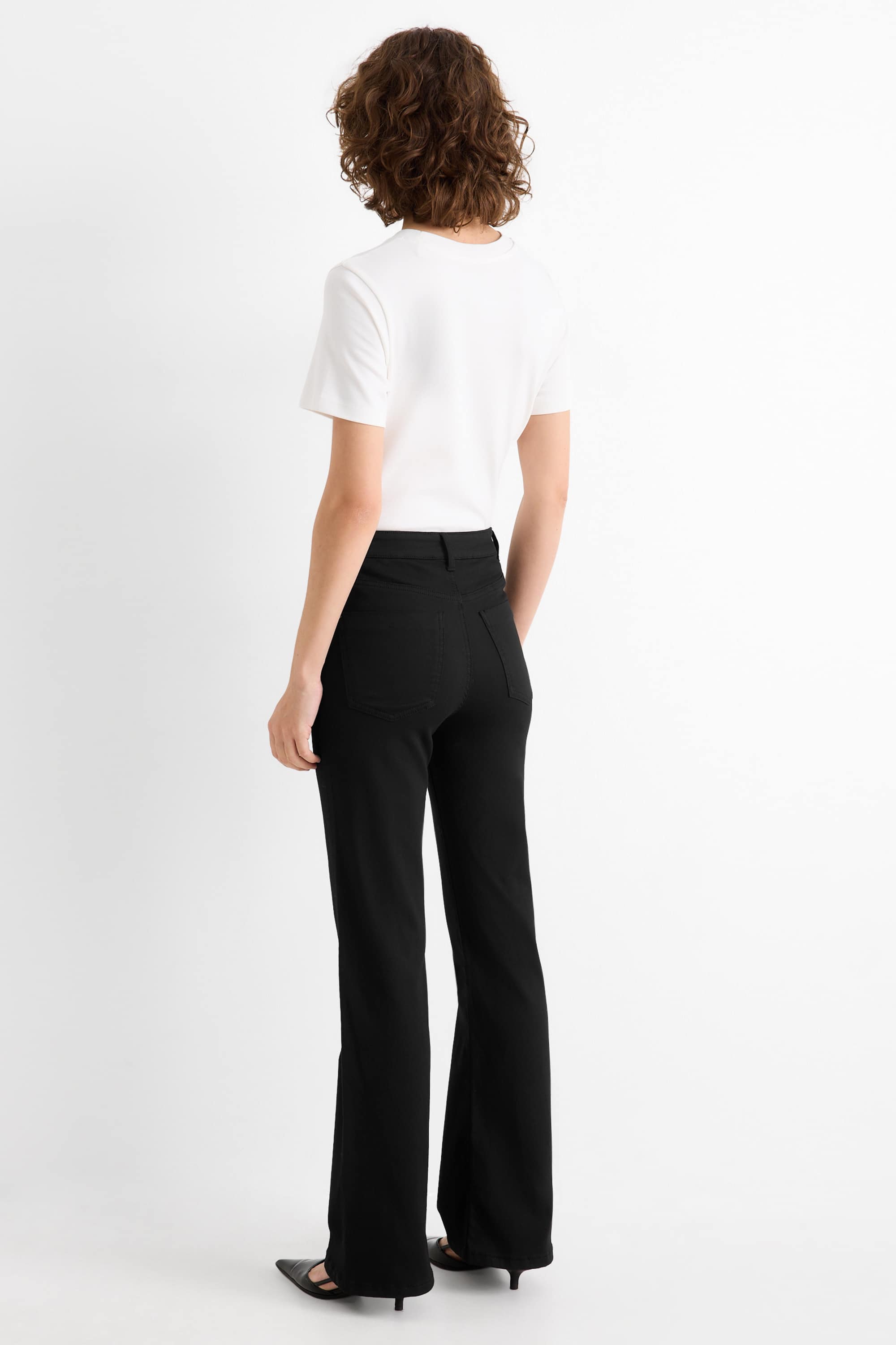 Cloth trousers - high waist - recycled black
